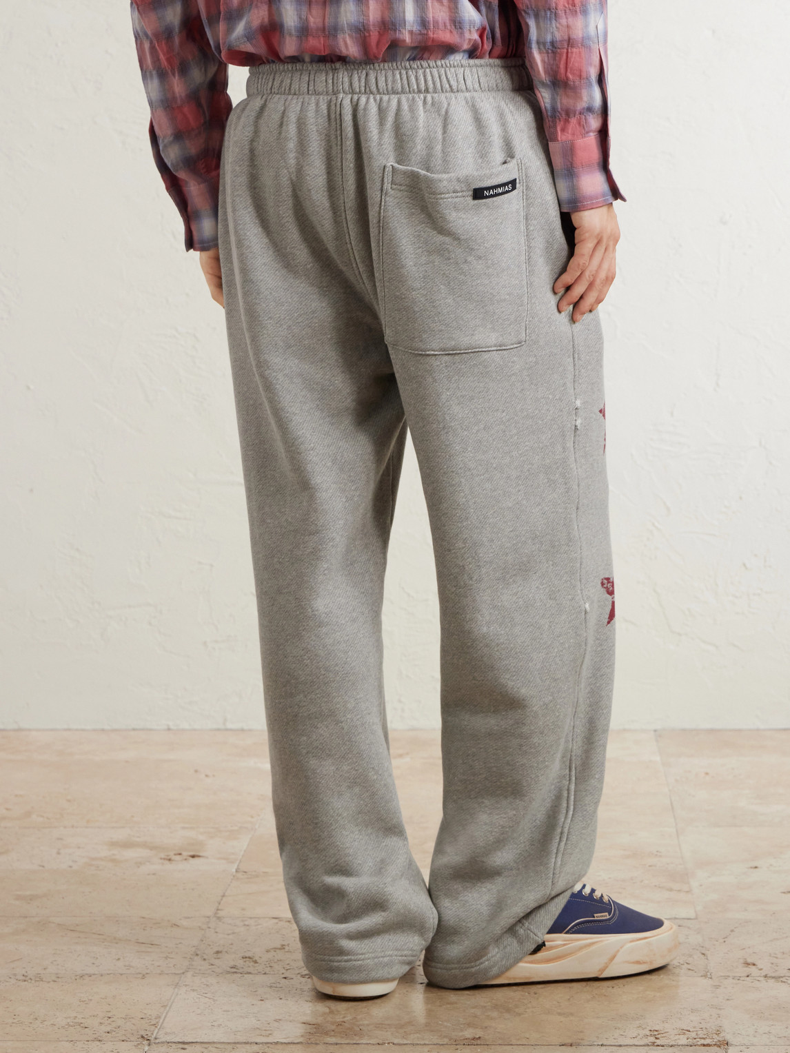Youth Enrichment Wide-Leg Logo-Print Distressed Cotton Sweatpants