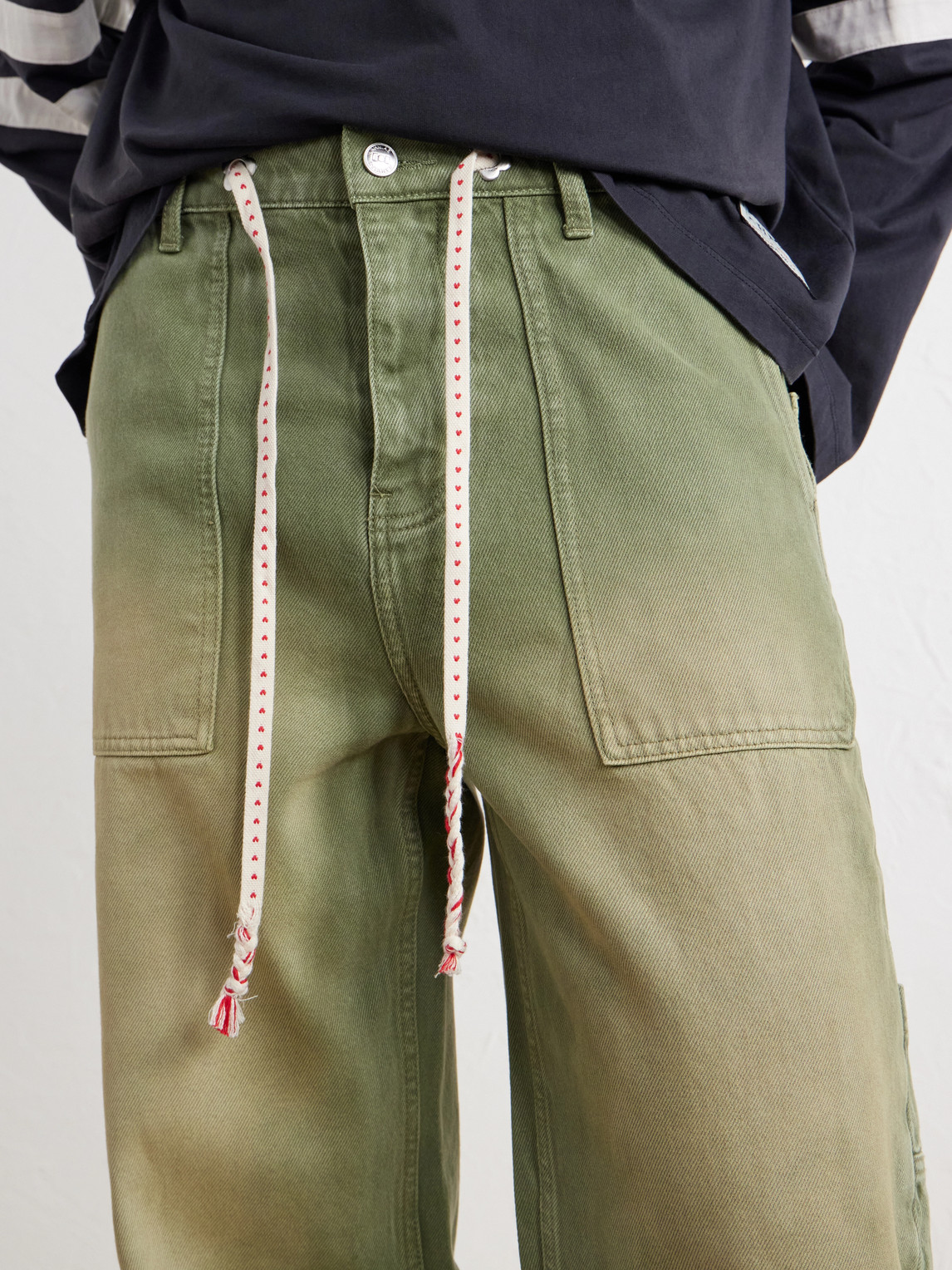 Gardener Utility Wide-Leg Drawstring Jeans