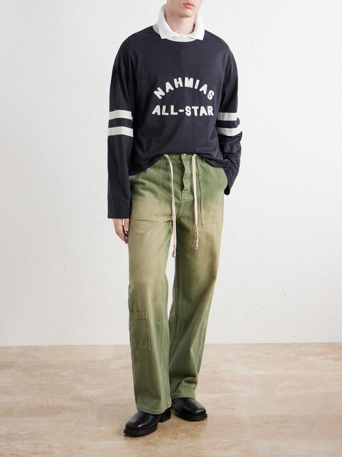 Gardener Utility Wide-Leg Drawstring Jeans