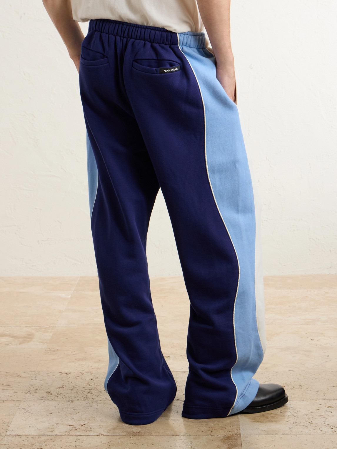 Ollie Wide-Leg Striped Cotton-Jersey Sweatpants