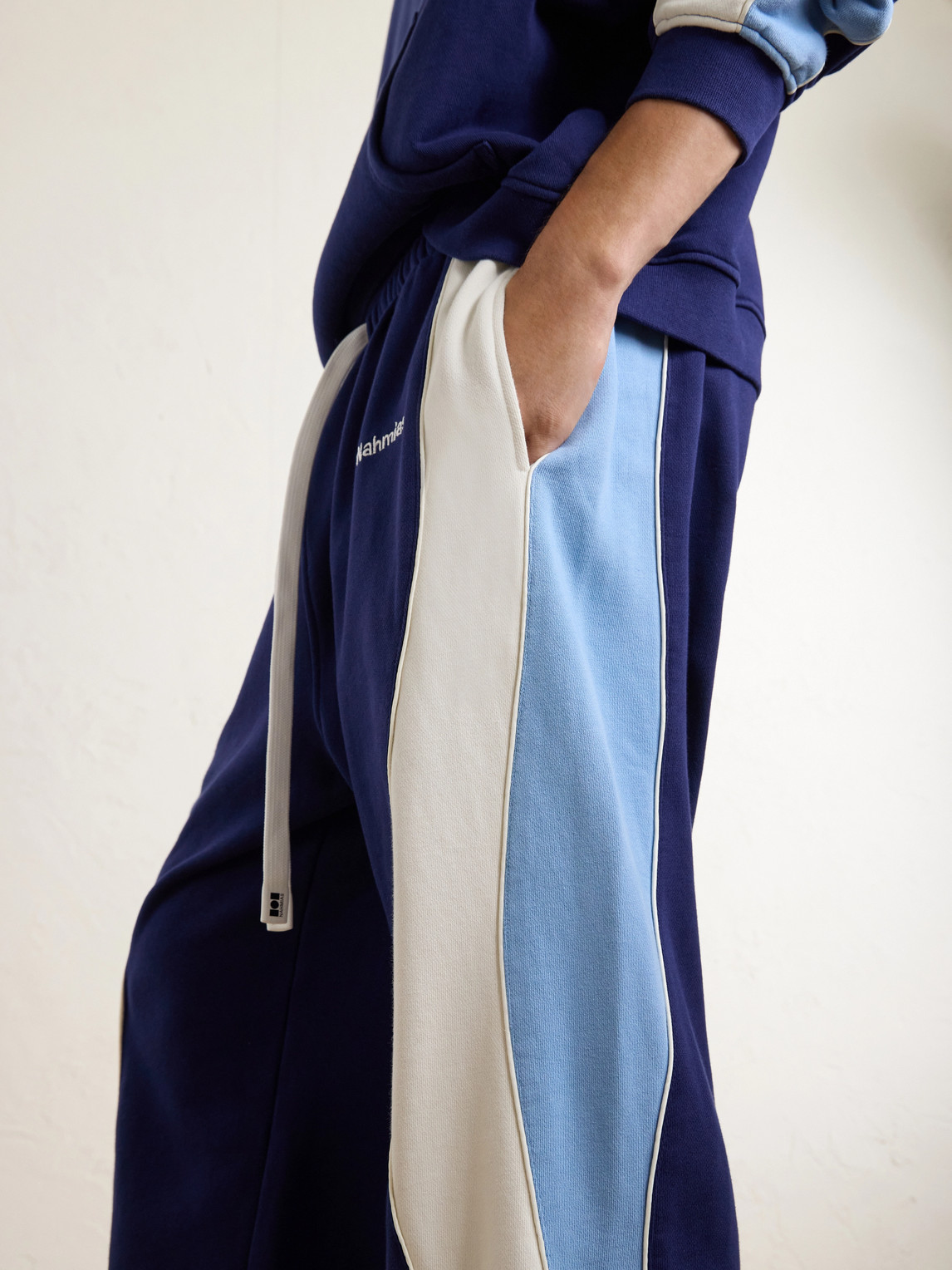 Ollie Wide-Leg Striped Cotton-Jersey Sweatpants