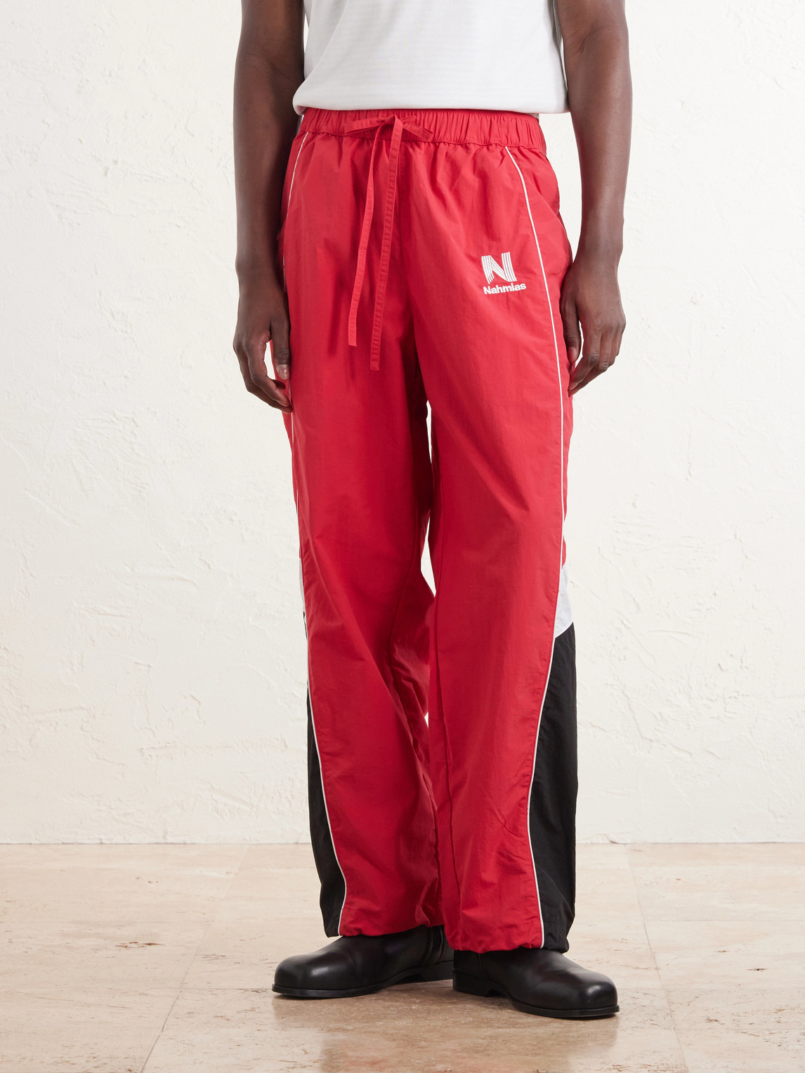 Straight-Leg Logo-Embroidered Nylon Trousers