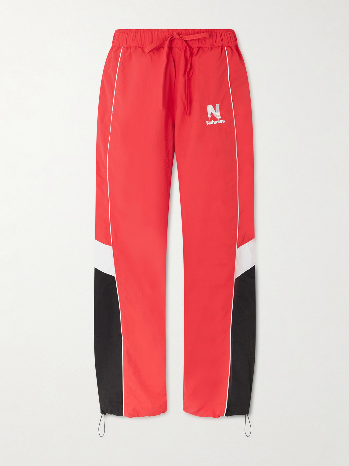 Nahmias Straight-leg Logo-embroidered Nylon Trousers In Red