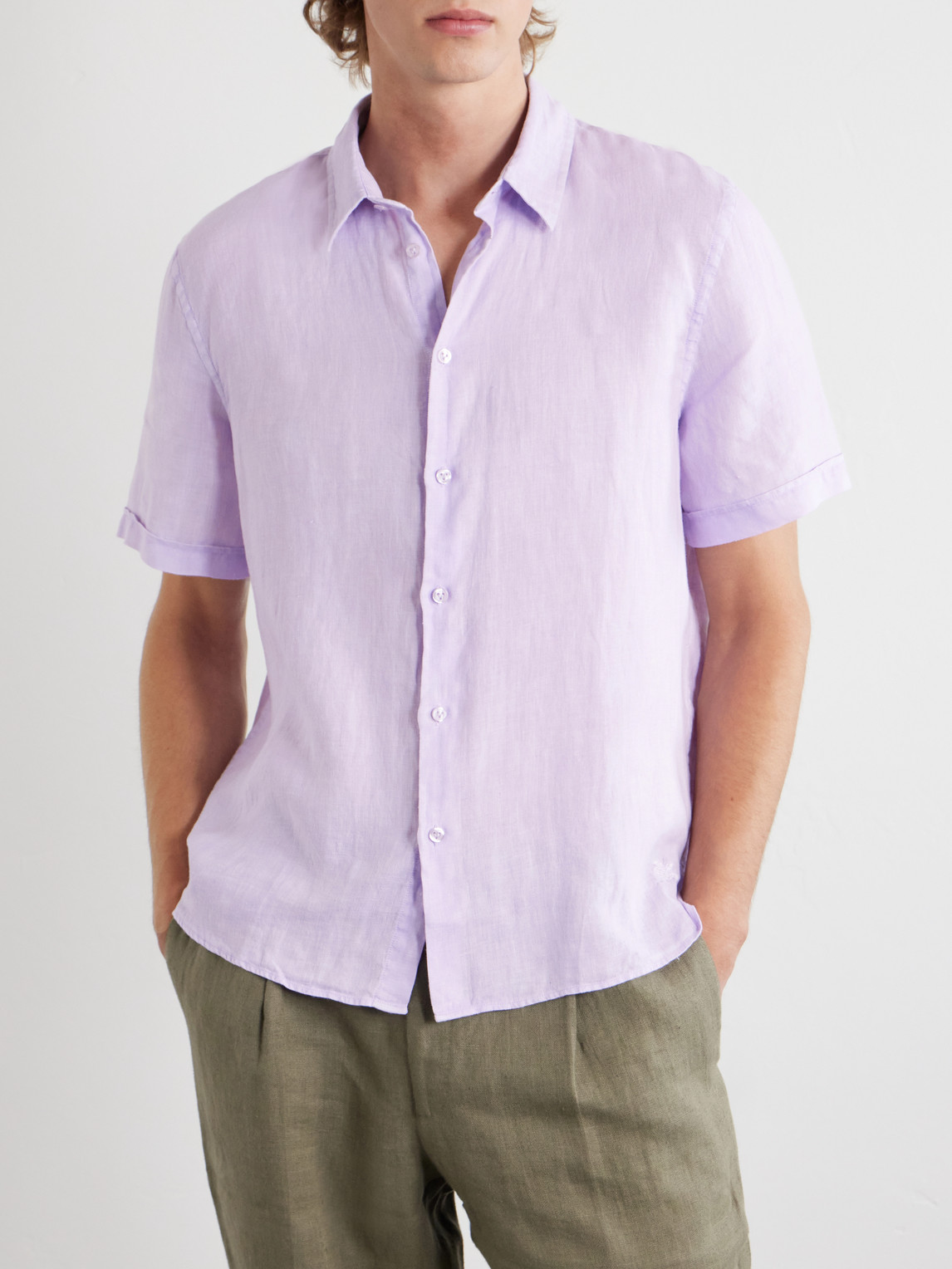  Vilebrequin - Courbis Linen Shirt - Men - Pink - M 