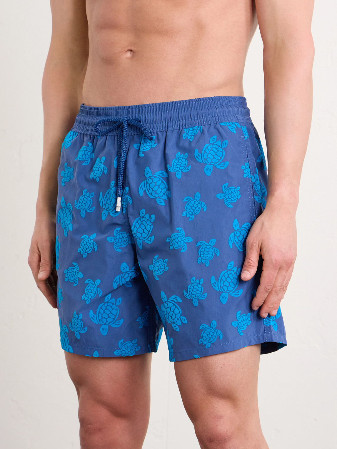 Vilebrequin Moorea Straight-leg Mid-length Printed Recycled Swim Shorts In Blue