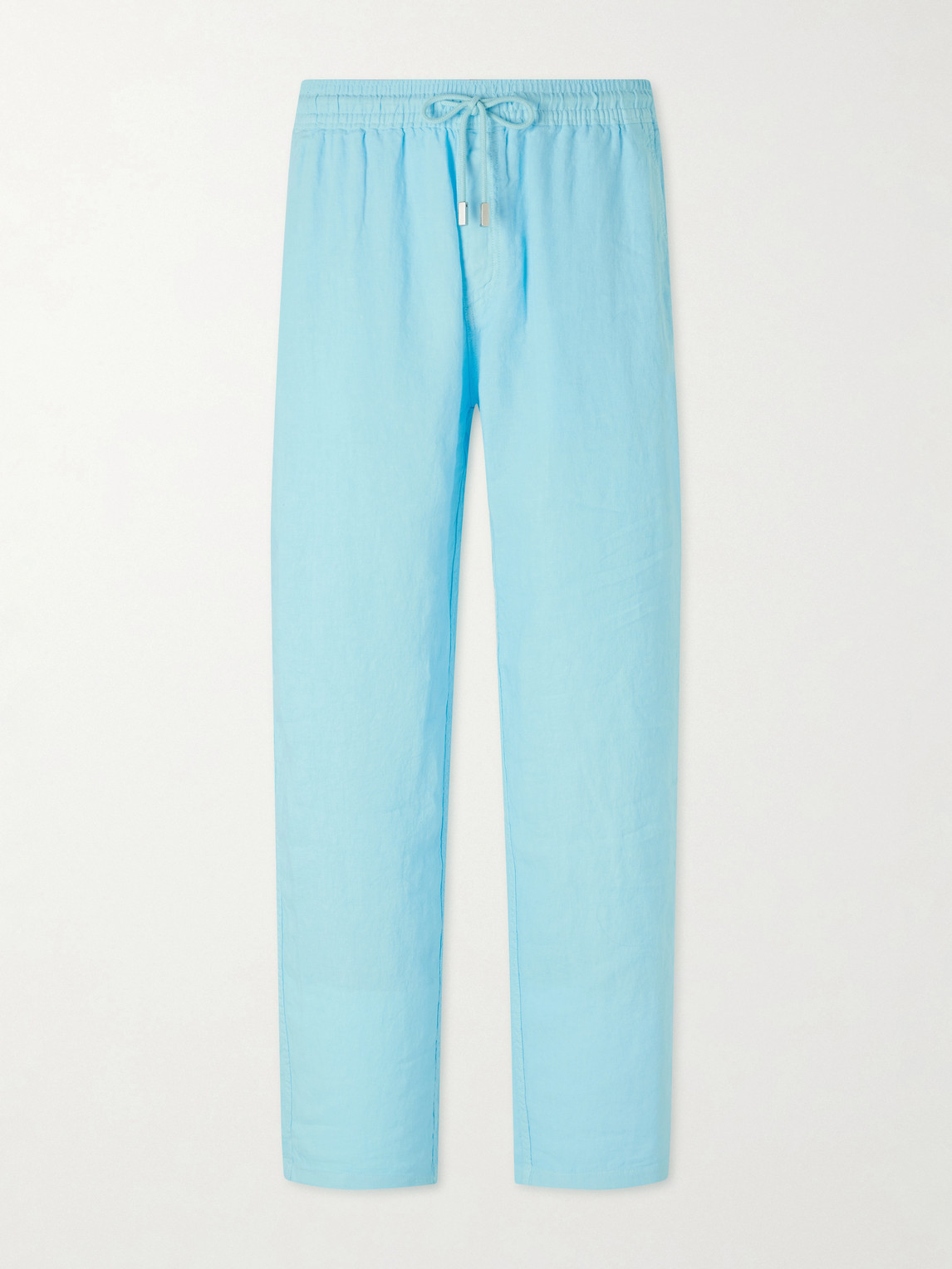 Vilebrequin Pacha Straight-leg Linen Drawstring Trousers In Blue