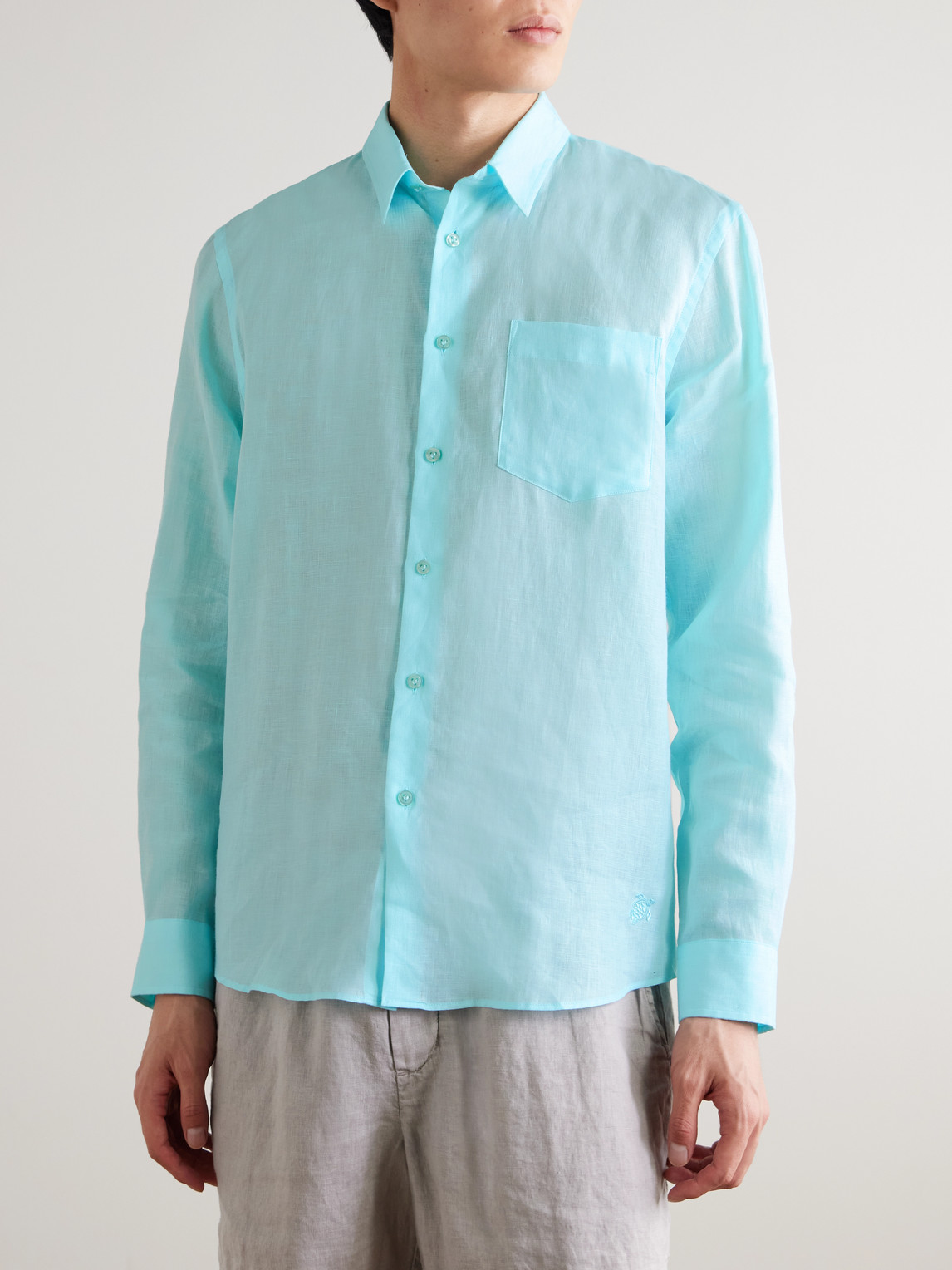  Vilebrequin - Caroubis Linen Shirt - Men - Blue - S 