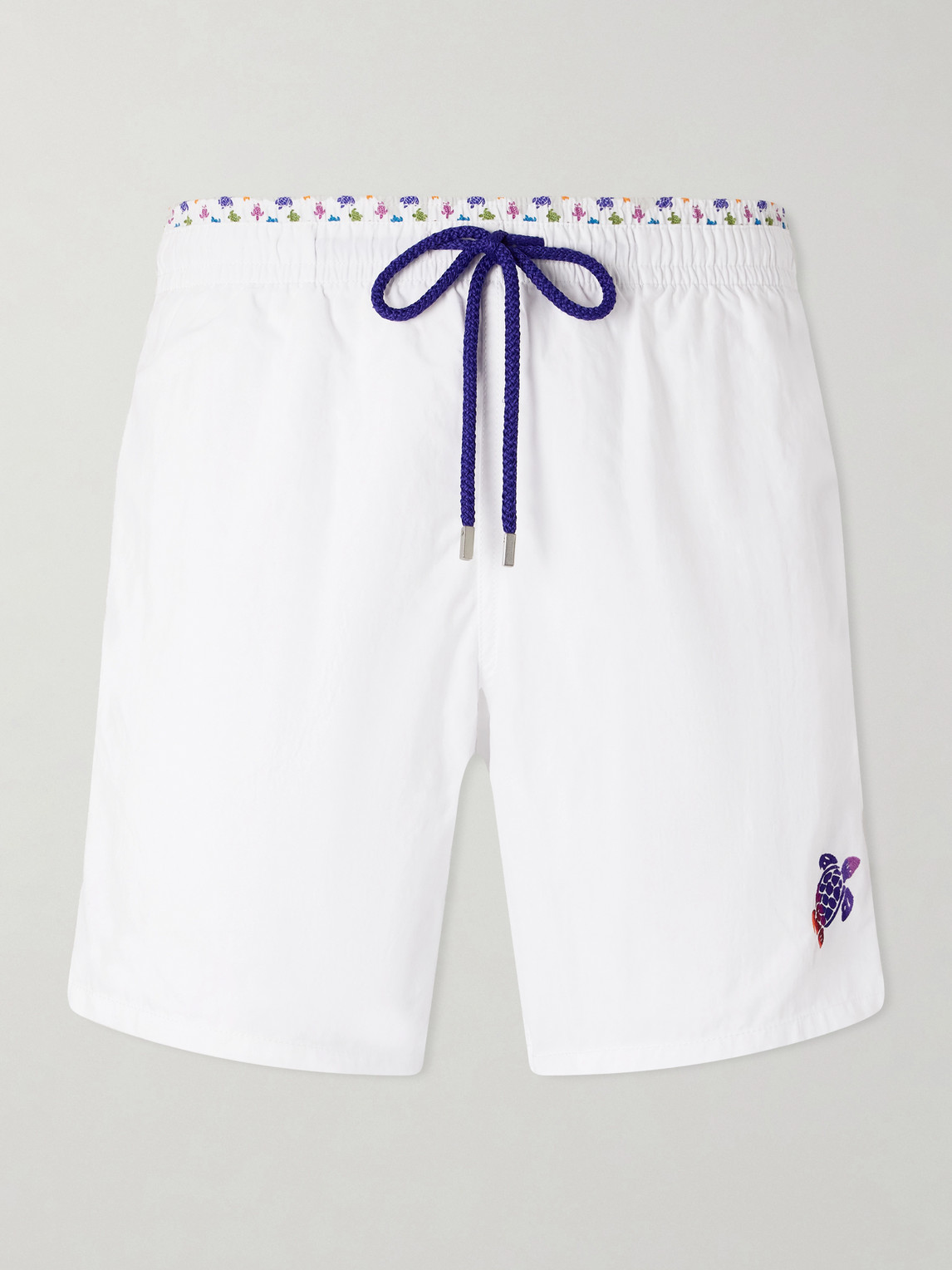 Vilebrequin Men Swim Shorts Bicolor Micro Ronde Des Tortues In White