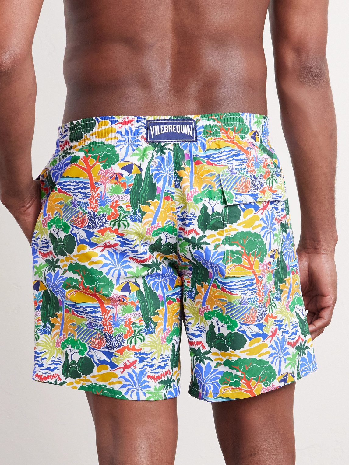 Vilebrequin Seaside Life Print Moorea Swim Shorts In Multi