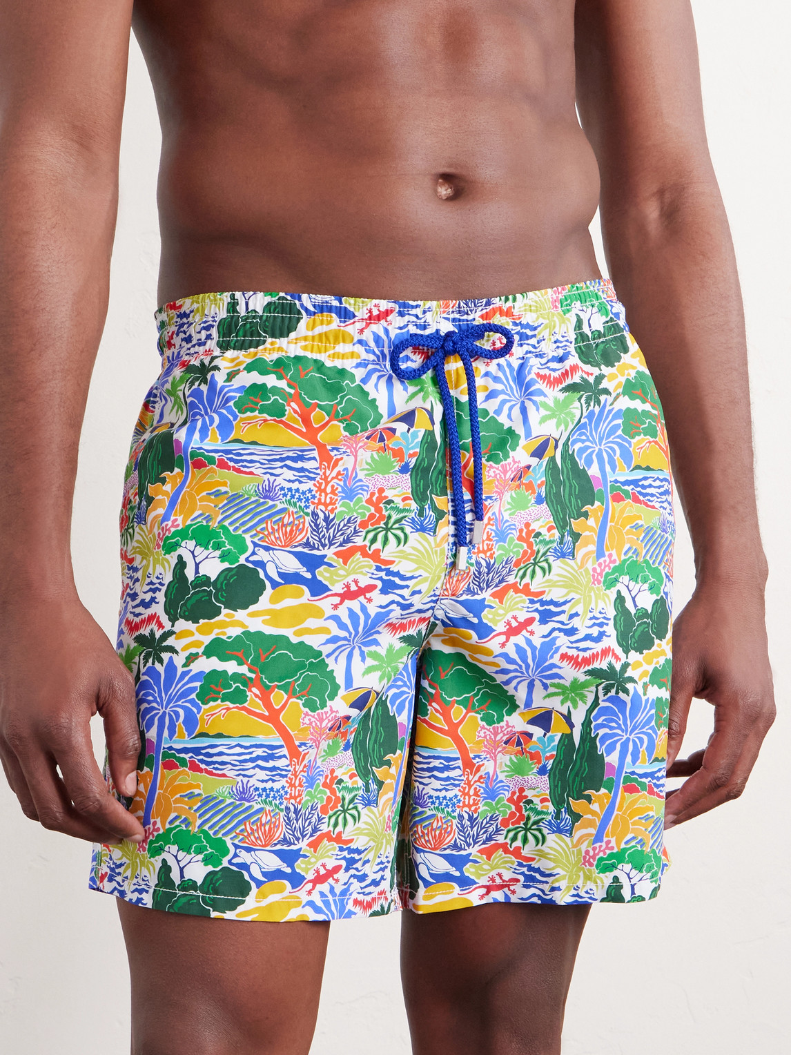 Vilebrequin Seaside Life Print Moorea Swim Shorts In Multi