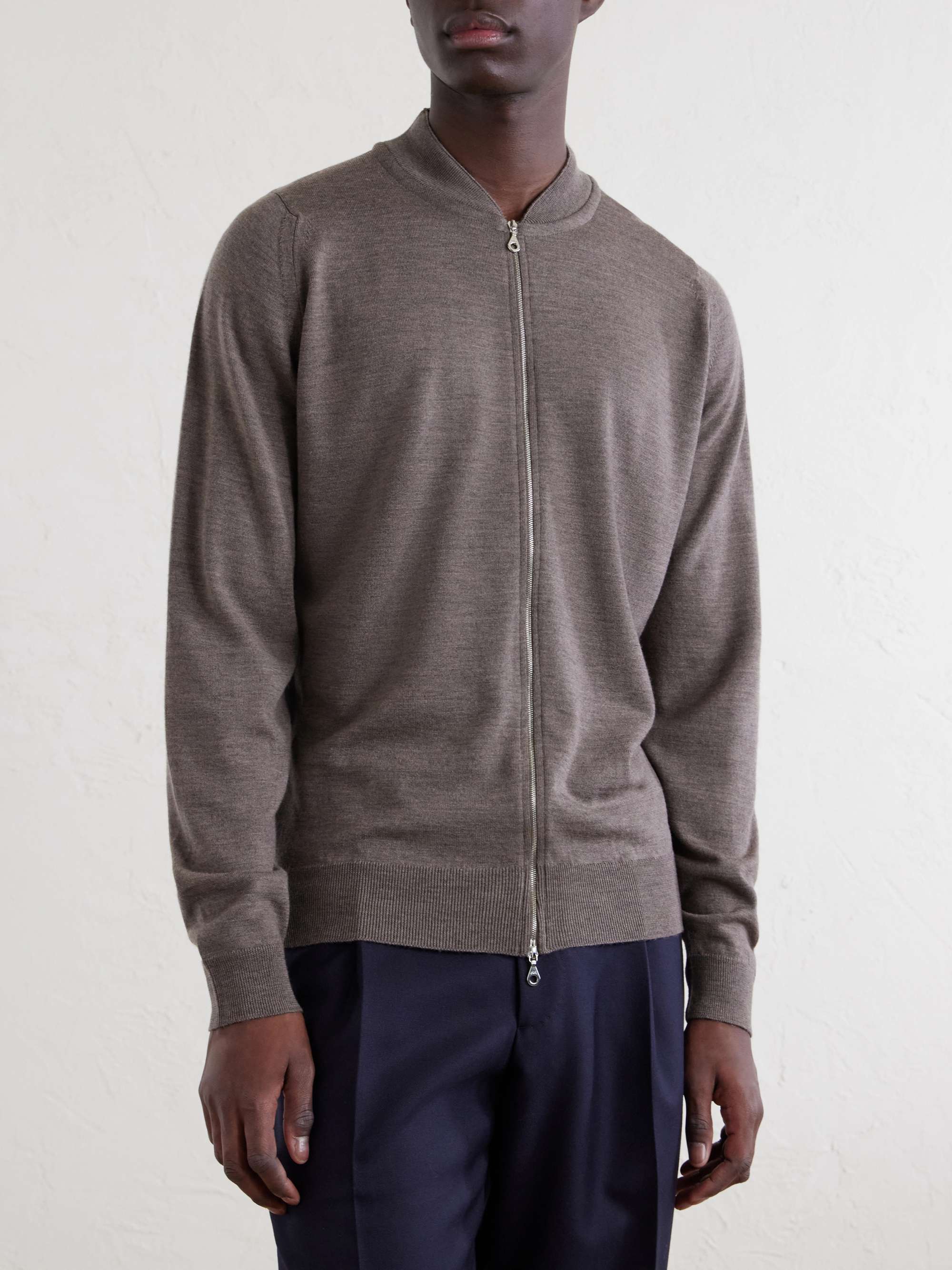 JOHN SMEDLEY Maclean Slim-Fit Wool Cardigan