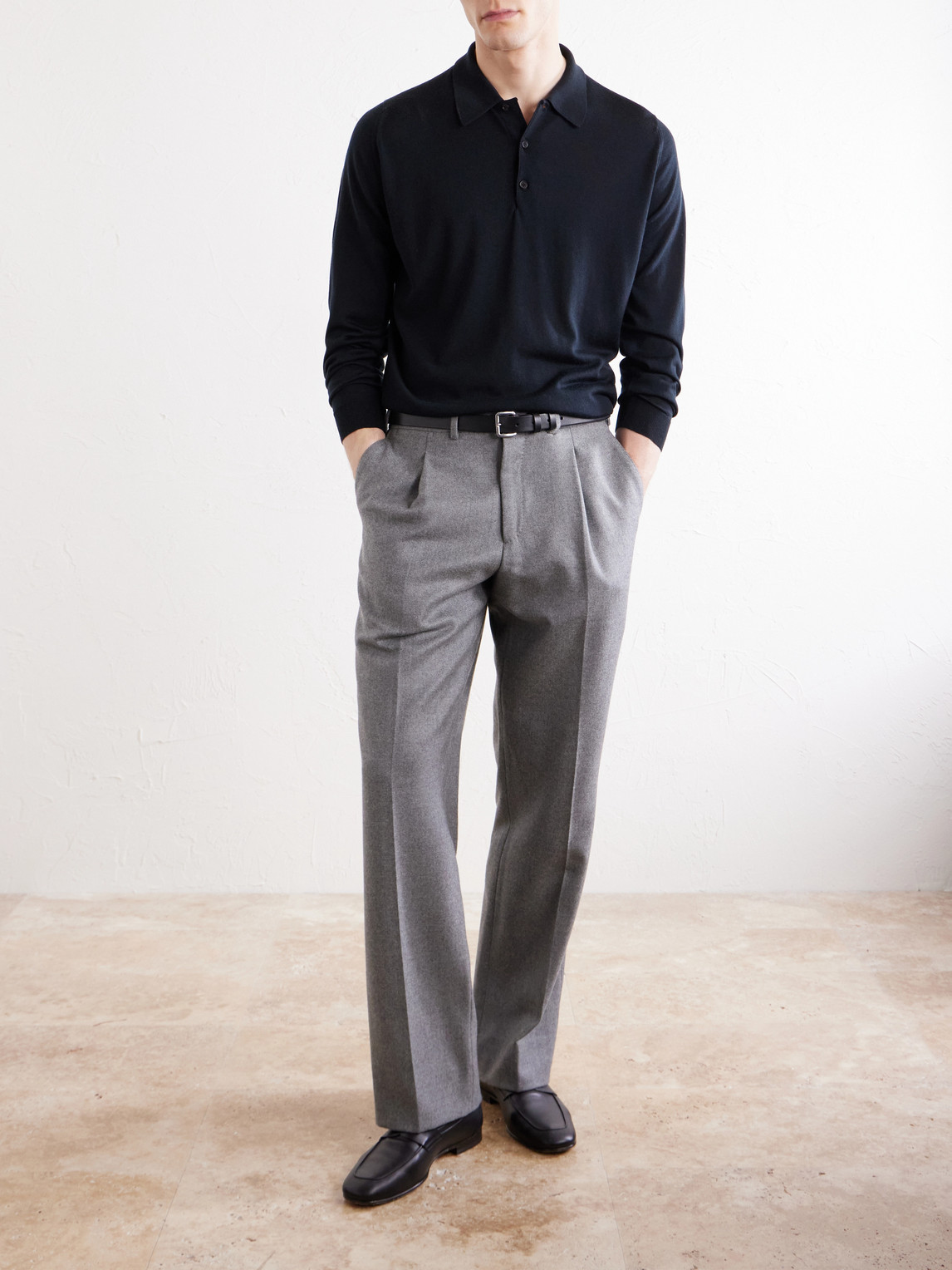 Caverhill Knitted Merino Polo Shirt