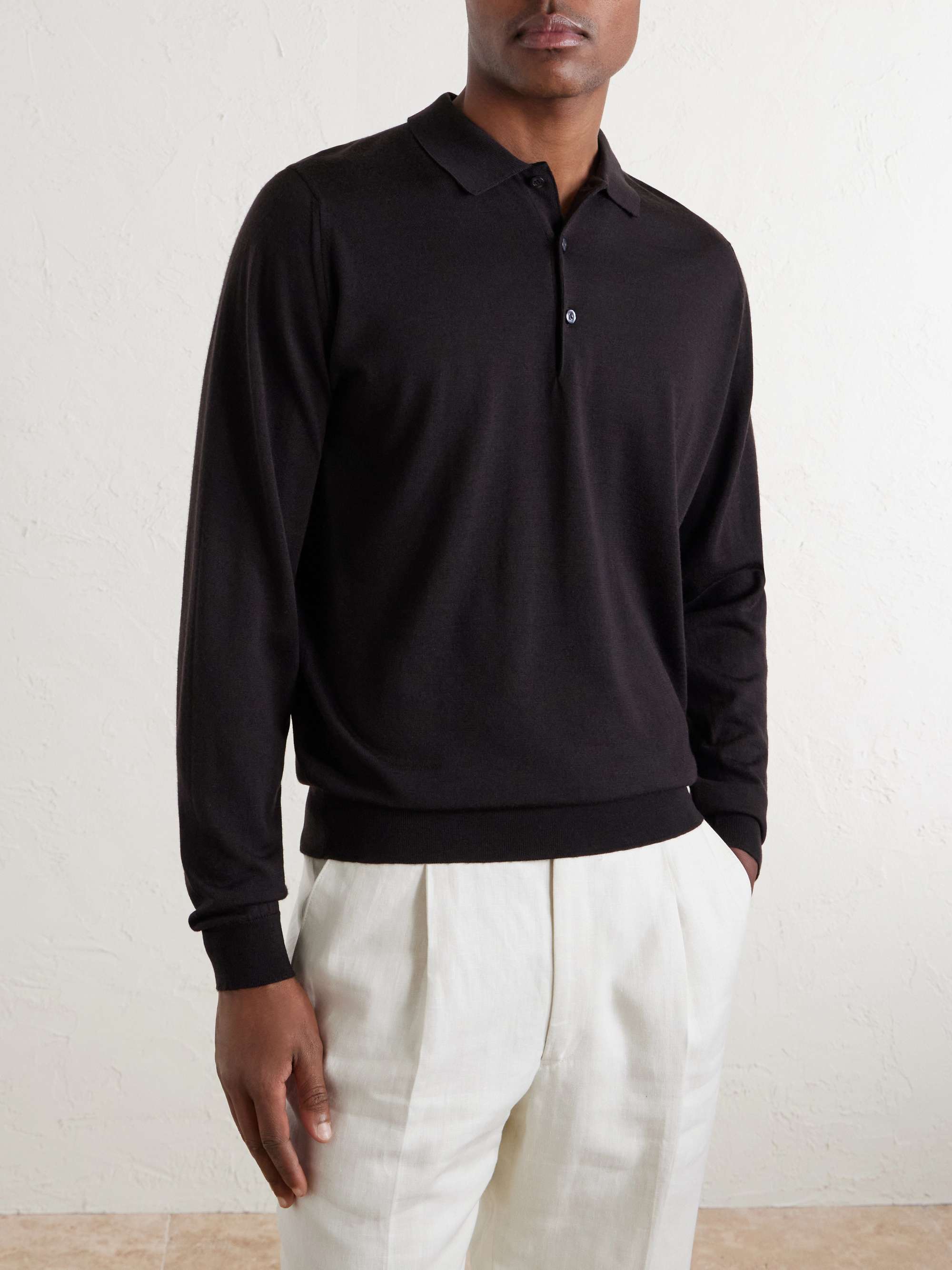 JOHN SMEDLEY Belper Slim-Fit Merino Wool Polo Shirt