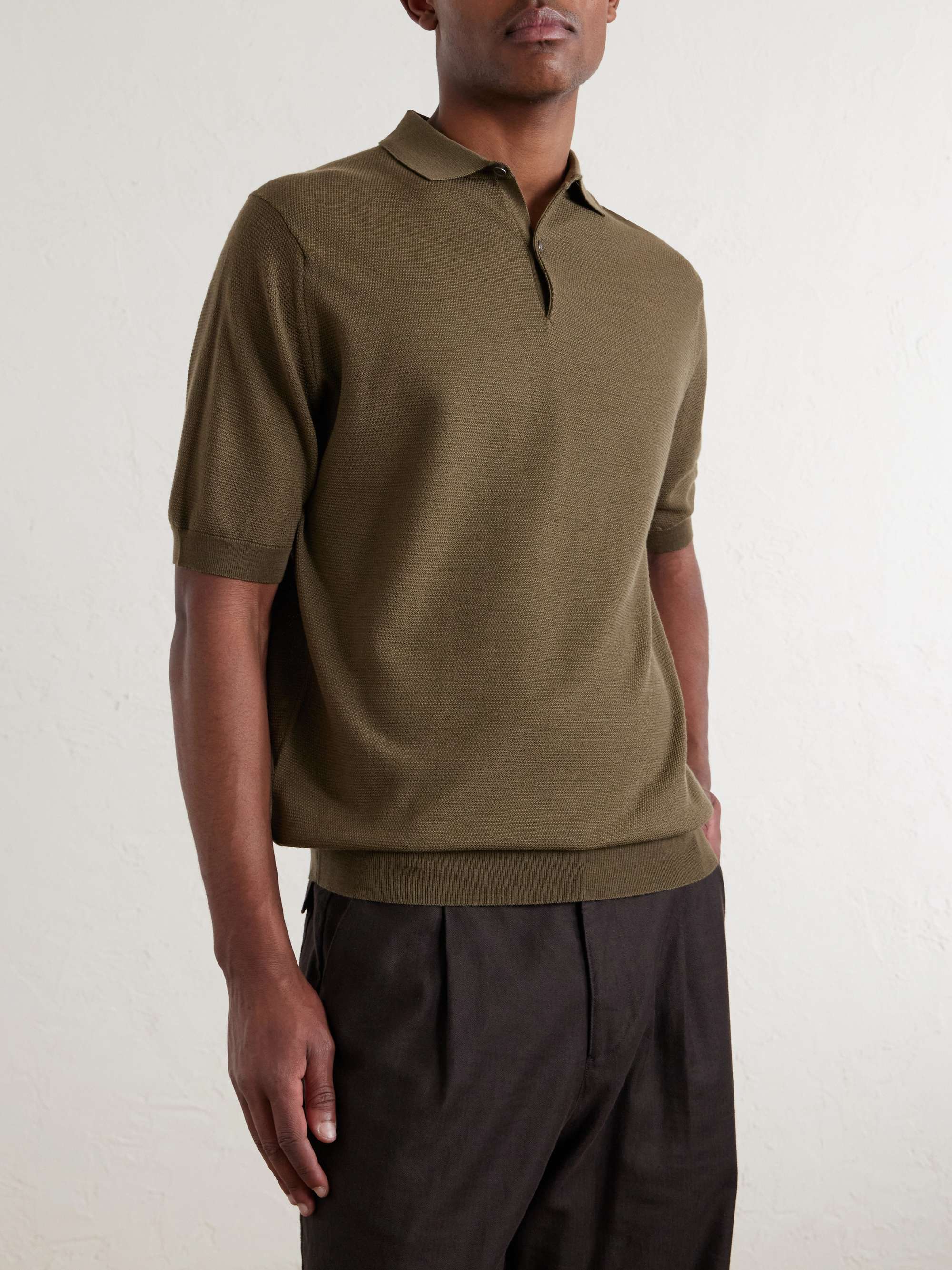 JOHN SMEDLEY Wool Polo Shirt