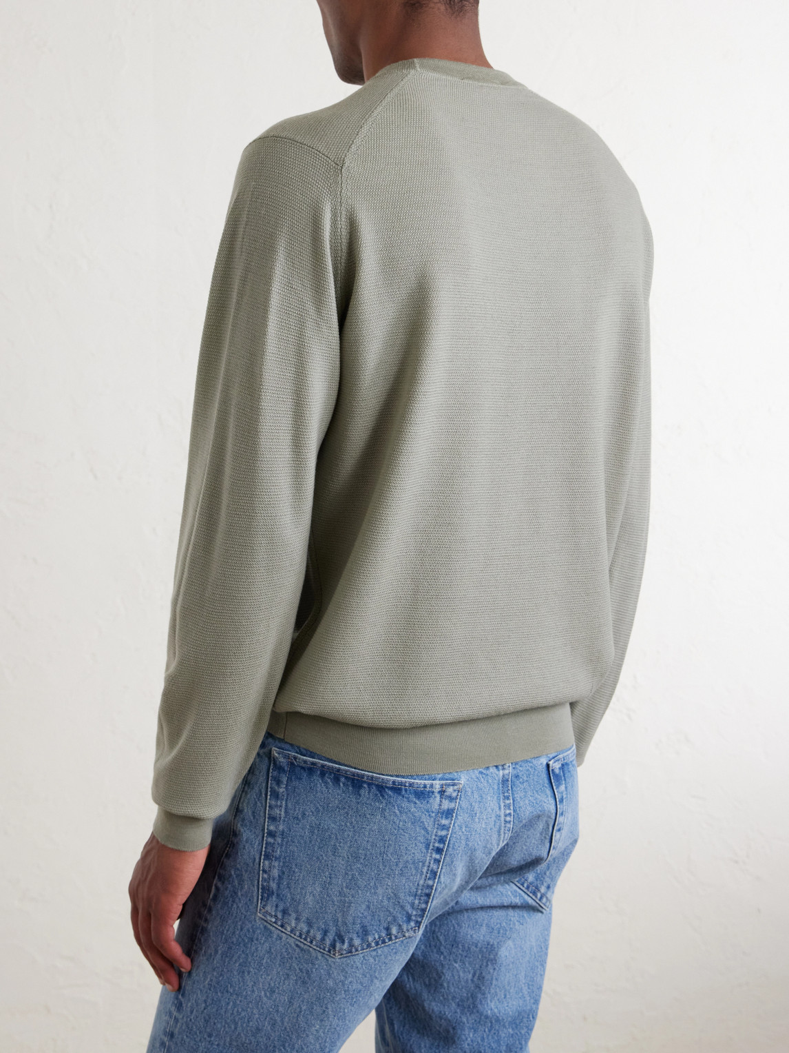 Honeycomb-Knit Merino Sweater