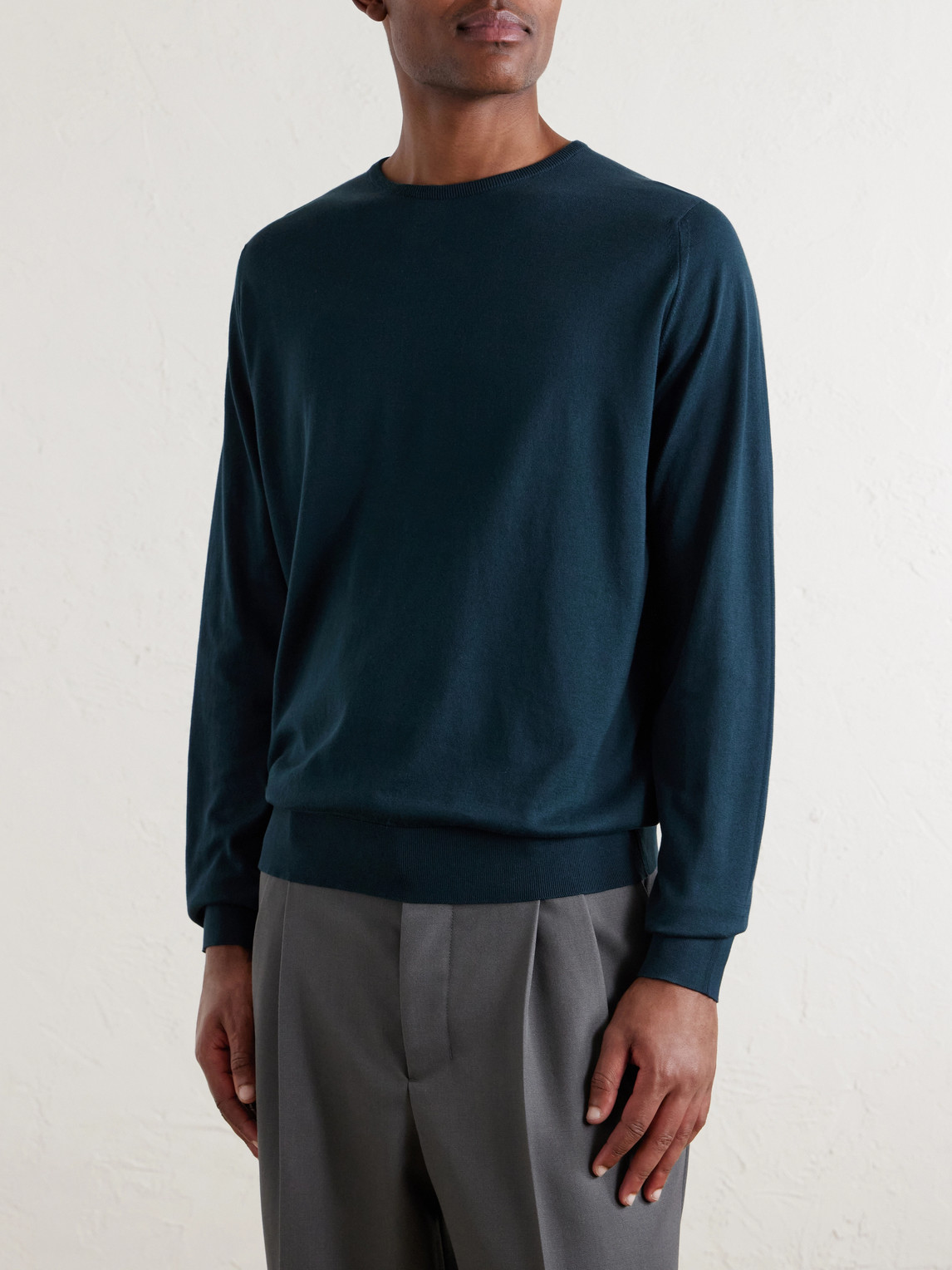  John Smedley - Hatfield Sea Island Cotton Sweater - Men - Green - S 