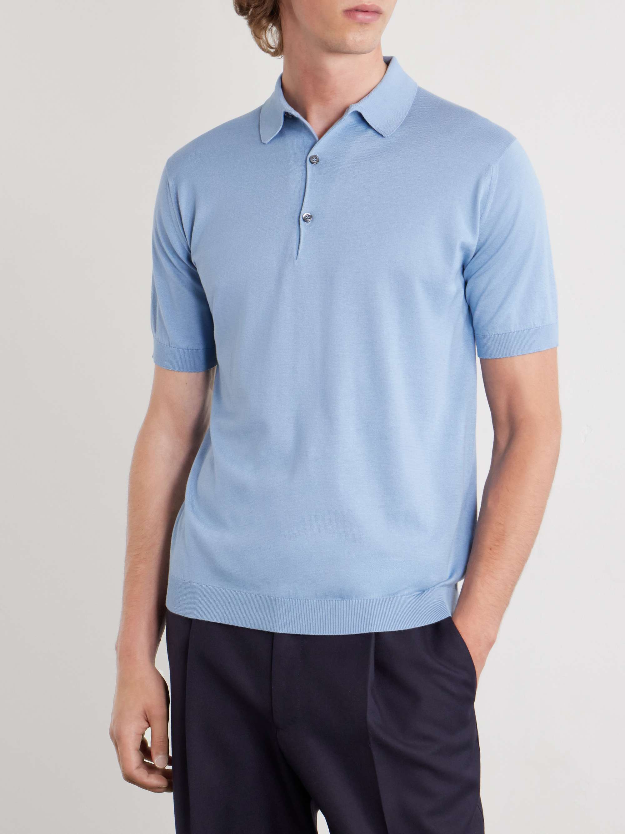 JOHN SMEDLEY Adrian Slim-Fit Sea Island Cotton Polo Shirt
