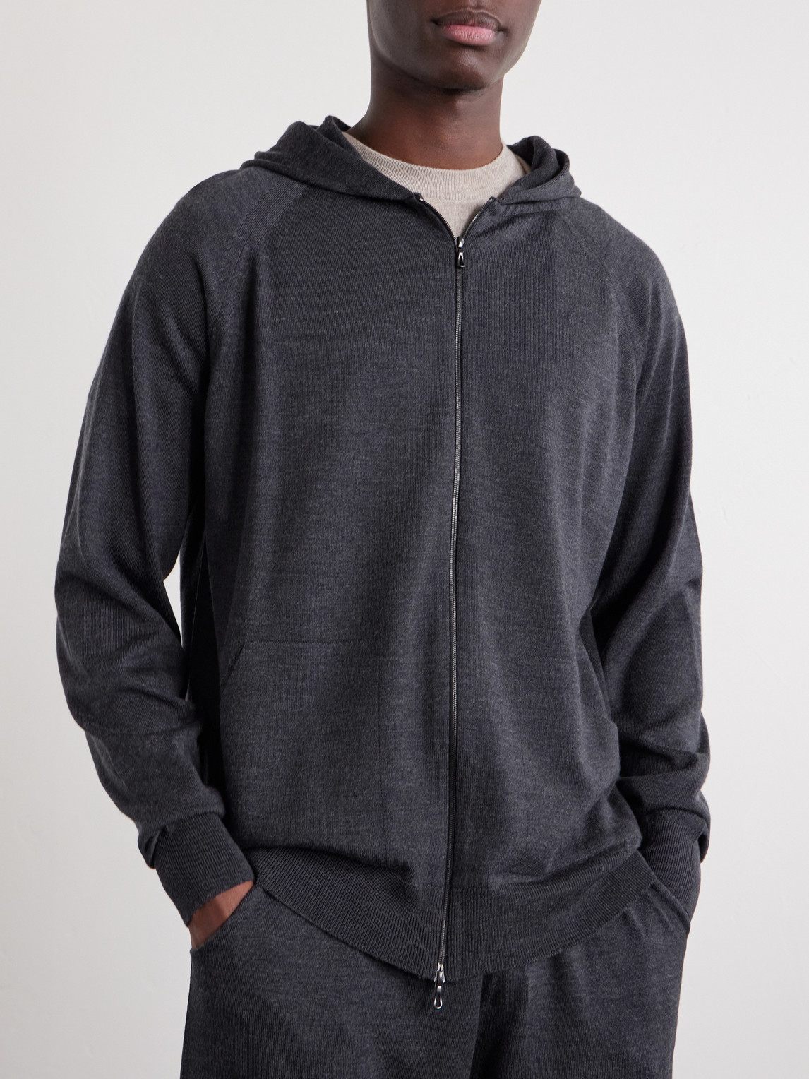 Carty Merino Wool Zip-Up Hoodie