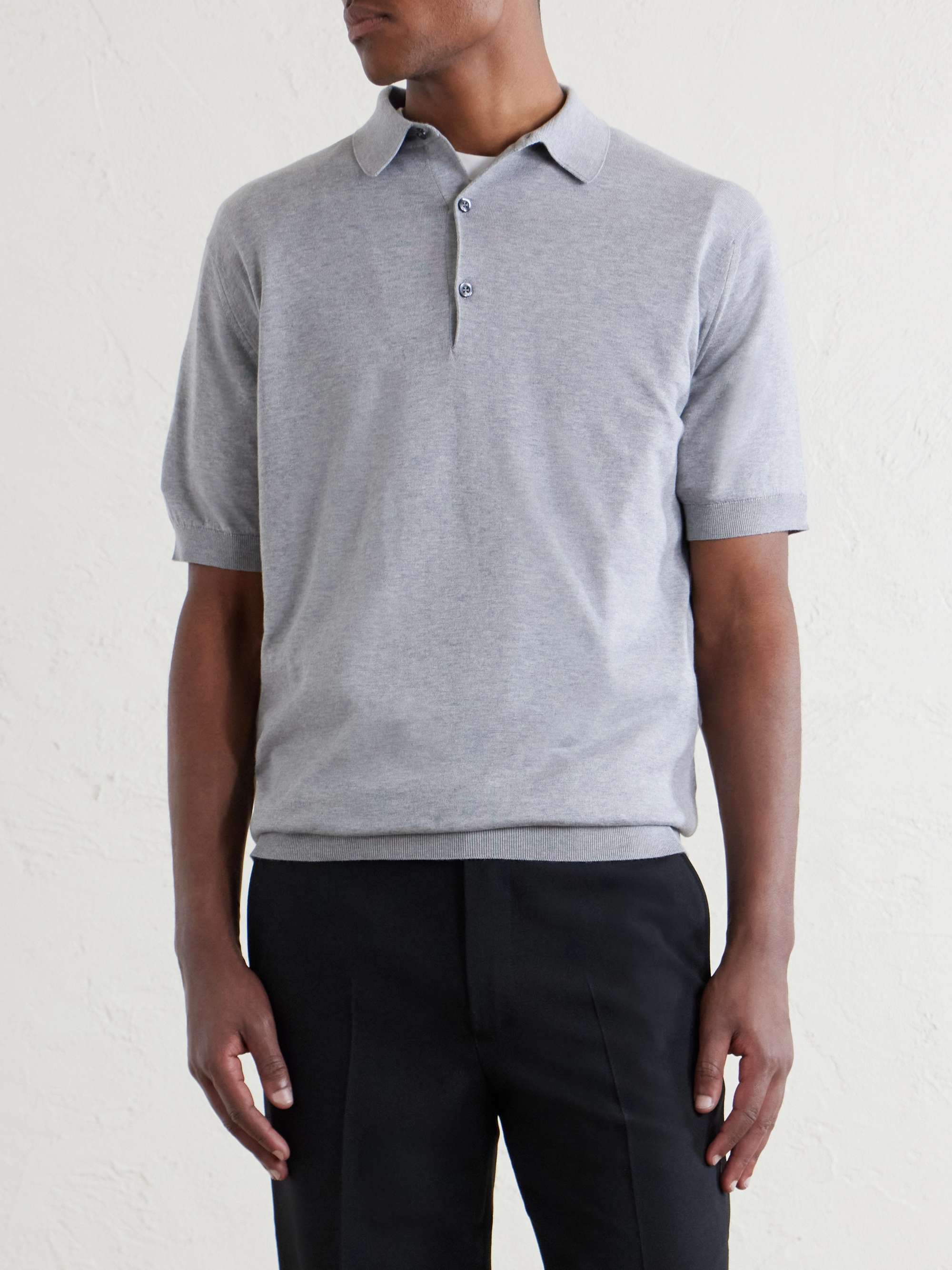 JOHN SMEDLEY Adrian Slim-Fit Sea Island Cotton Polo Shirt
