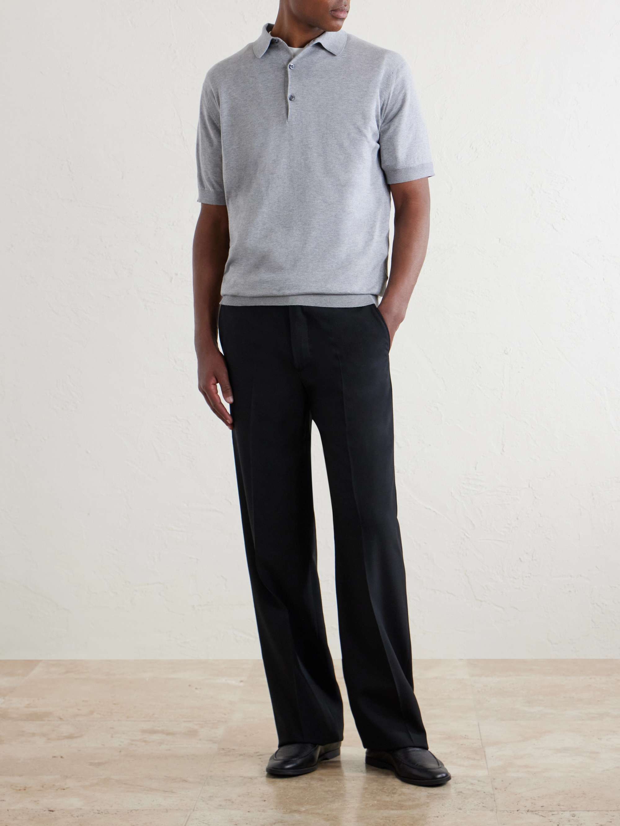 JOHN SMEDLEY Adrian Slim-Fit Sea Island Cotton Polo Shirt