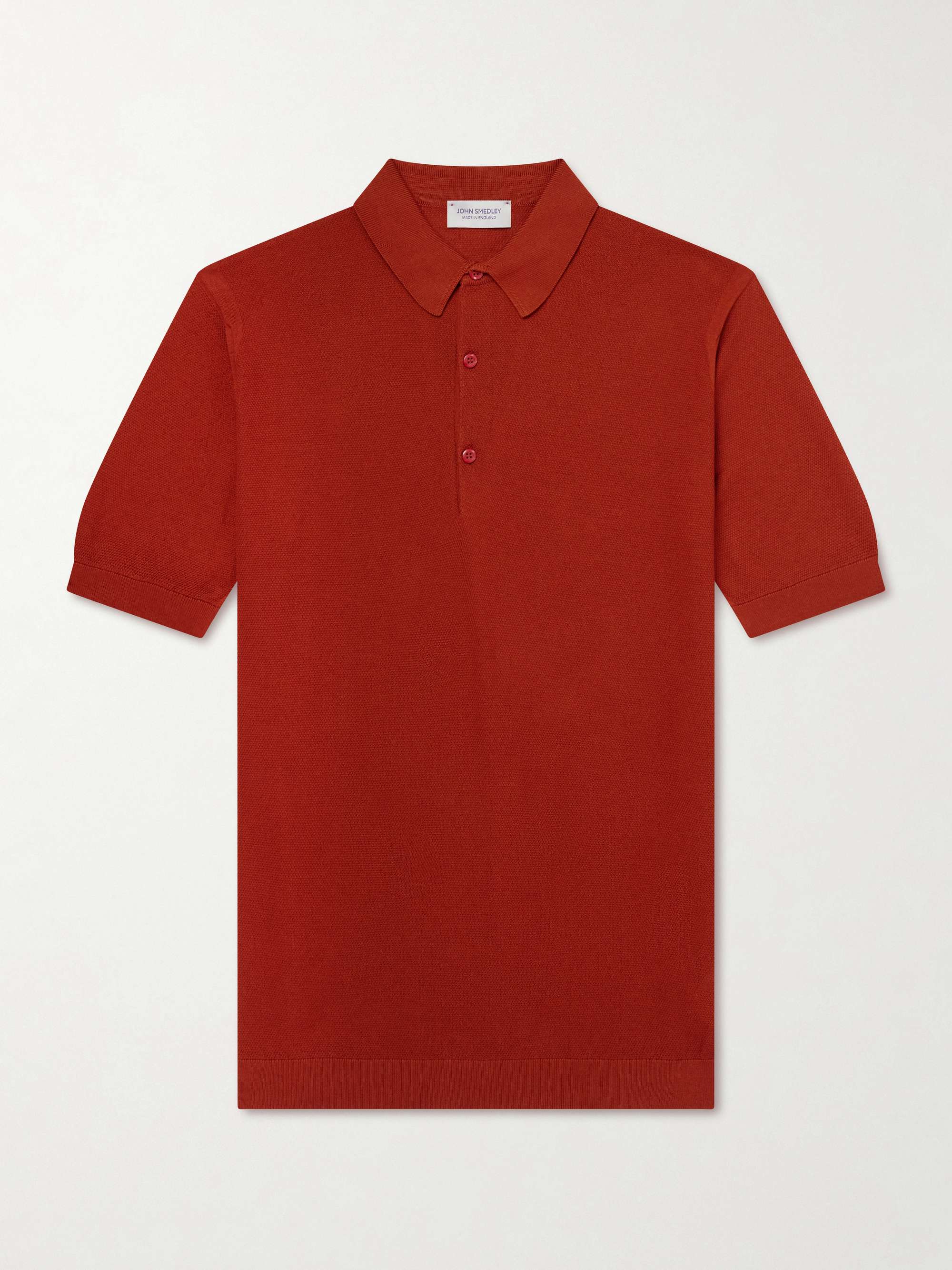 JOHN SMEDLEY Roth Slim-Fit Sea Island Cotton-Piqué Polo Shirt