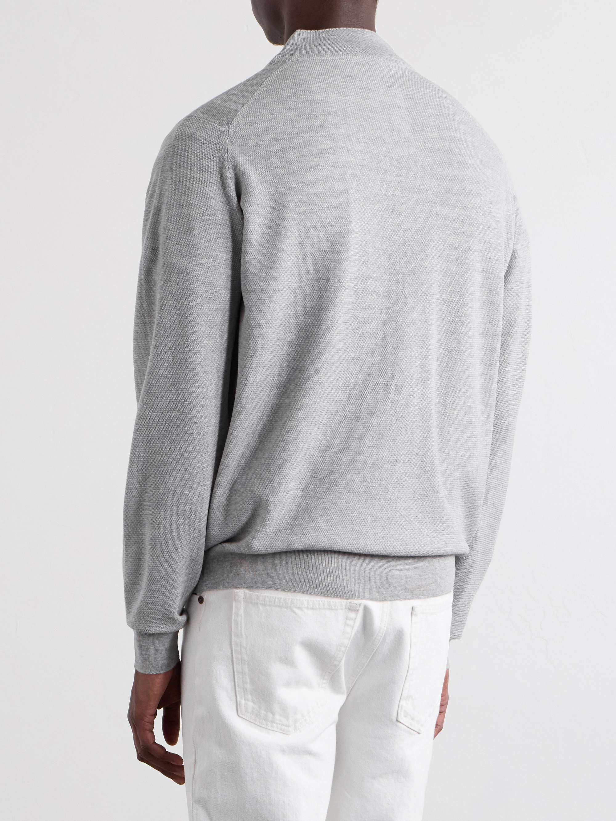 JOHN SMEDLEY 16.Singular Merino Wool Zip-Up Cardigan for Men | MR