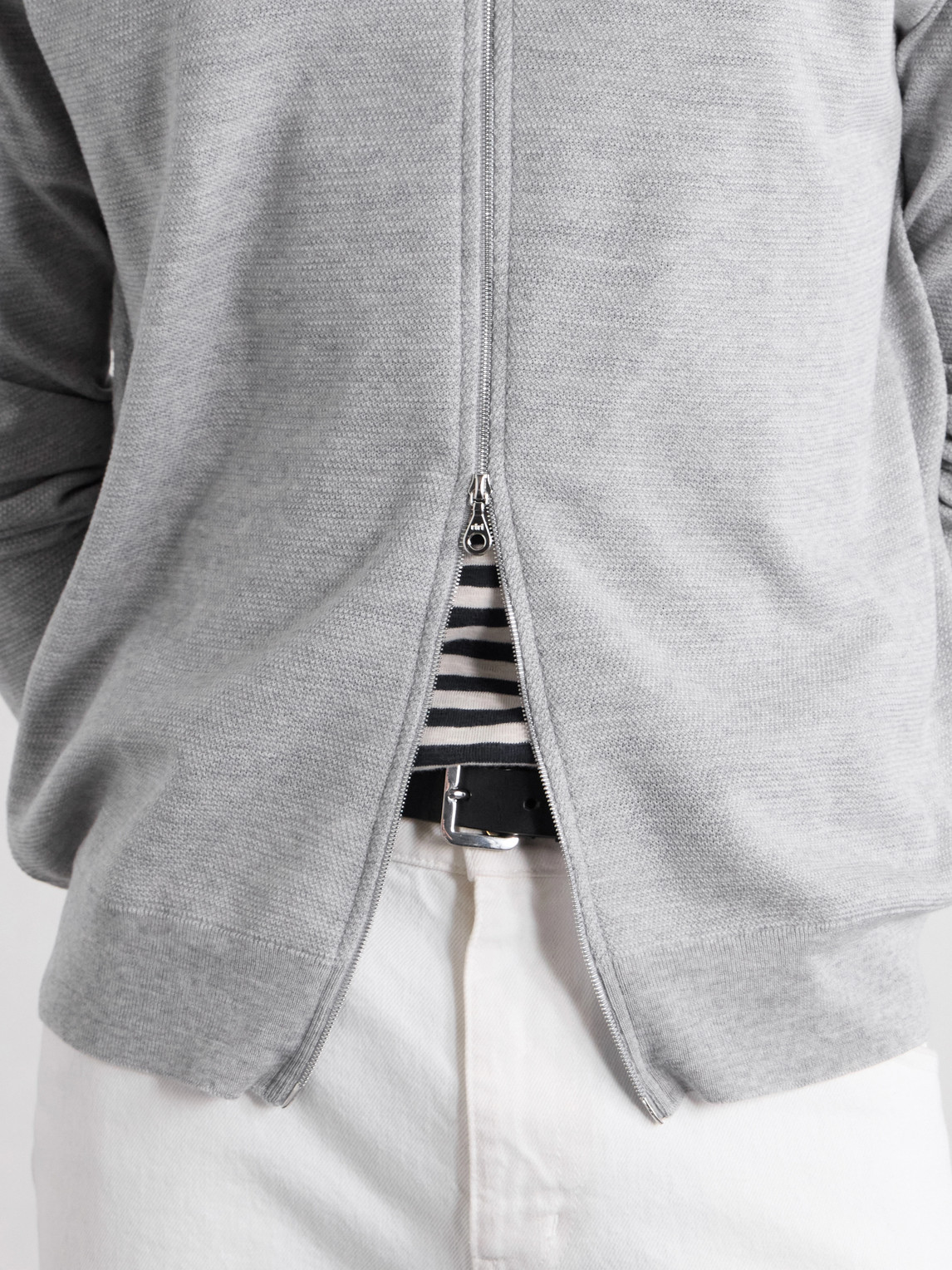 16.Singular Merino Wool Zip-Up Cardigan