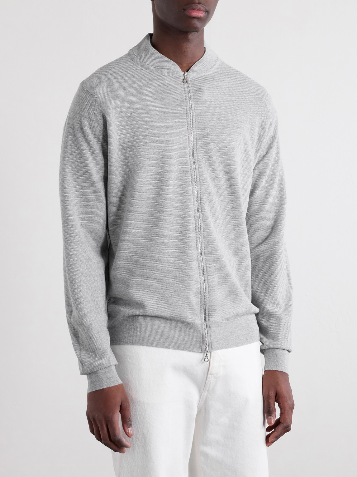  John Smedley - 16.singular Merino Wool Zip-up Cardigan - Men - Gray - S 