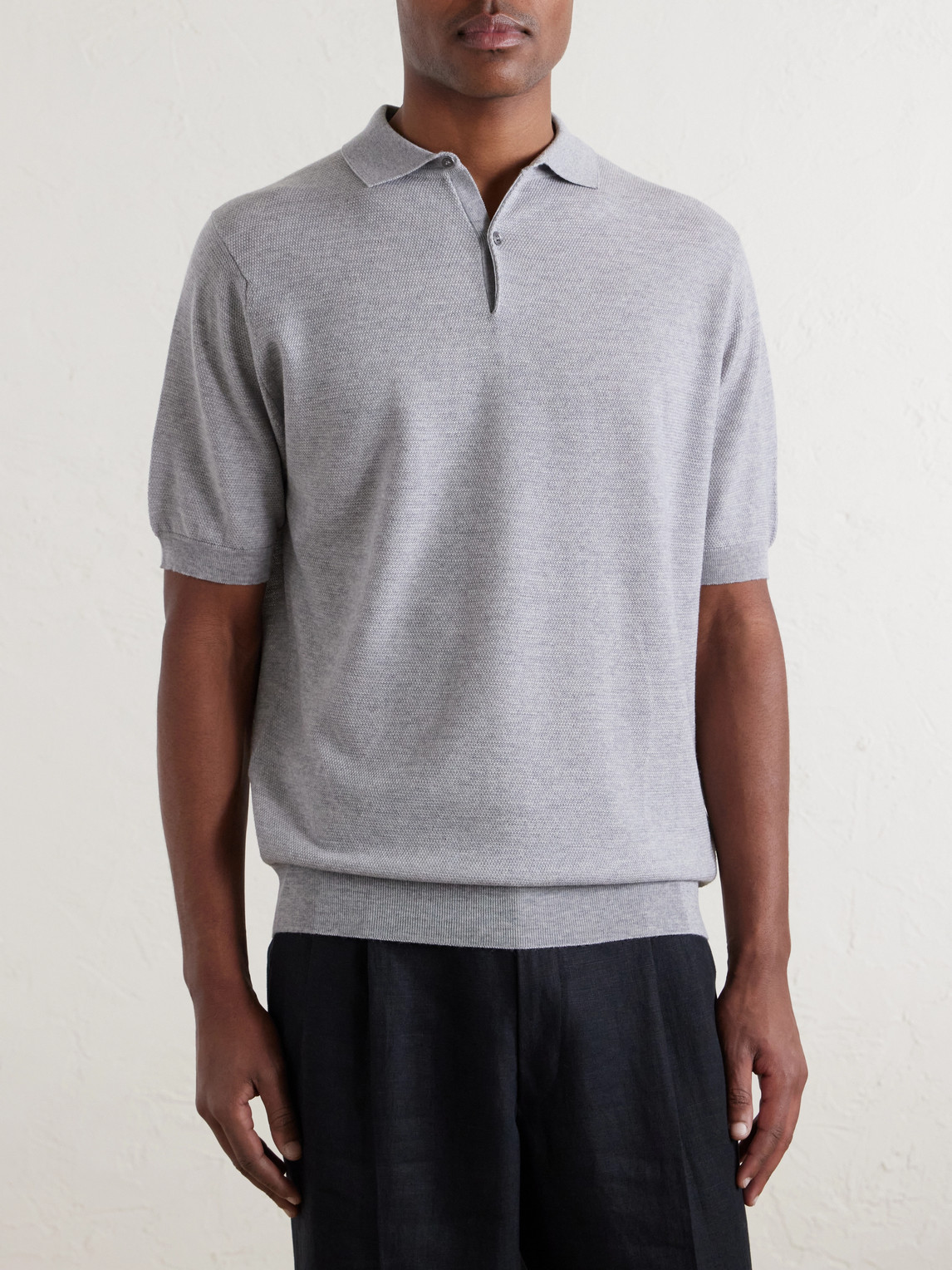 14.Singular Slim-Fit Merino Wool-Piqué Polo Shirt