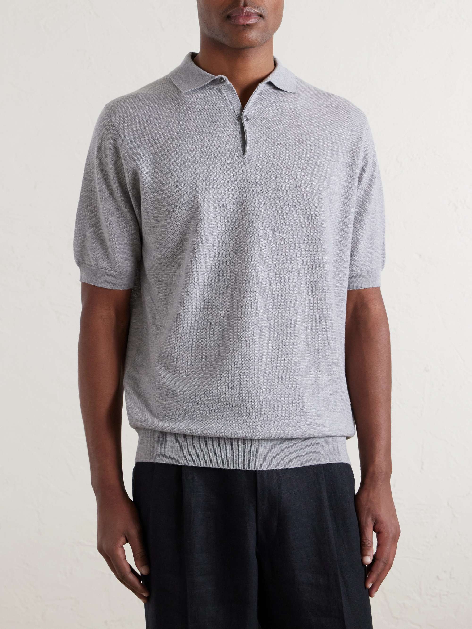 JOHN SMEDLEY Wool Polo Shirt