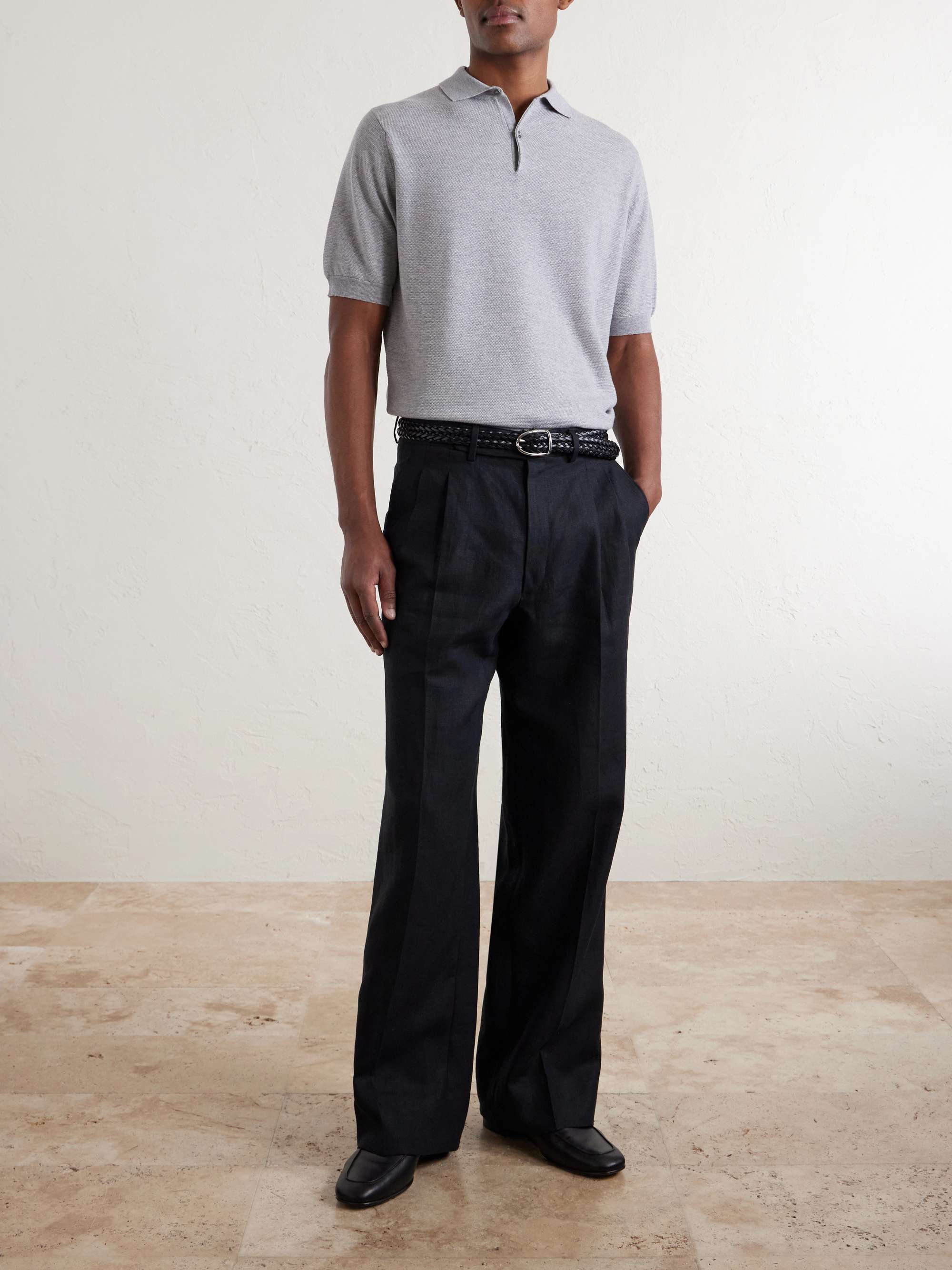 JOHN SMEDLEY Wool Polo Shirt