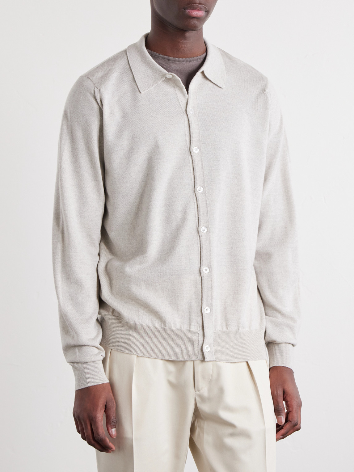  John Smedley - Tibor Merino Wool Cardigan - Men - Gray - S 