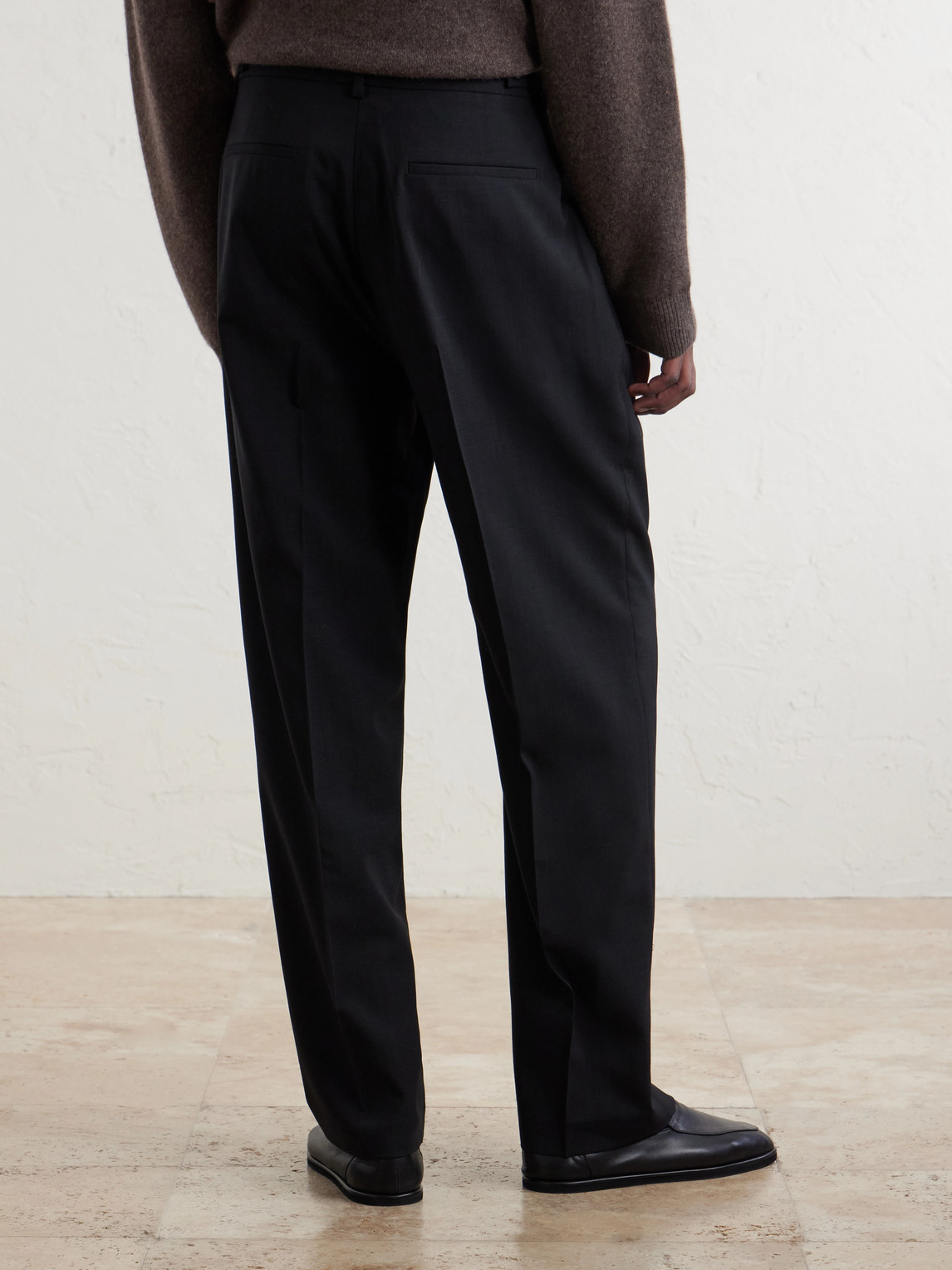 Tropical Straight-Leg Wool Trousers