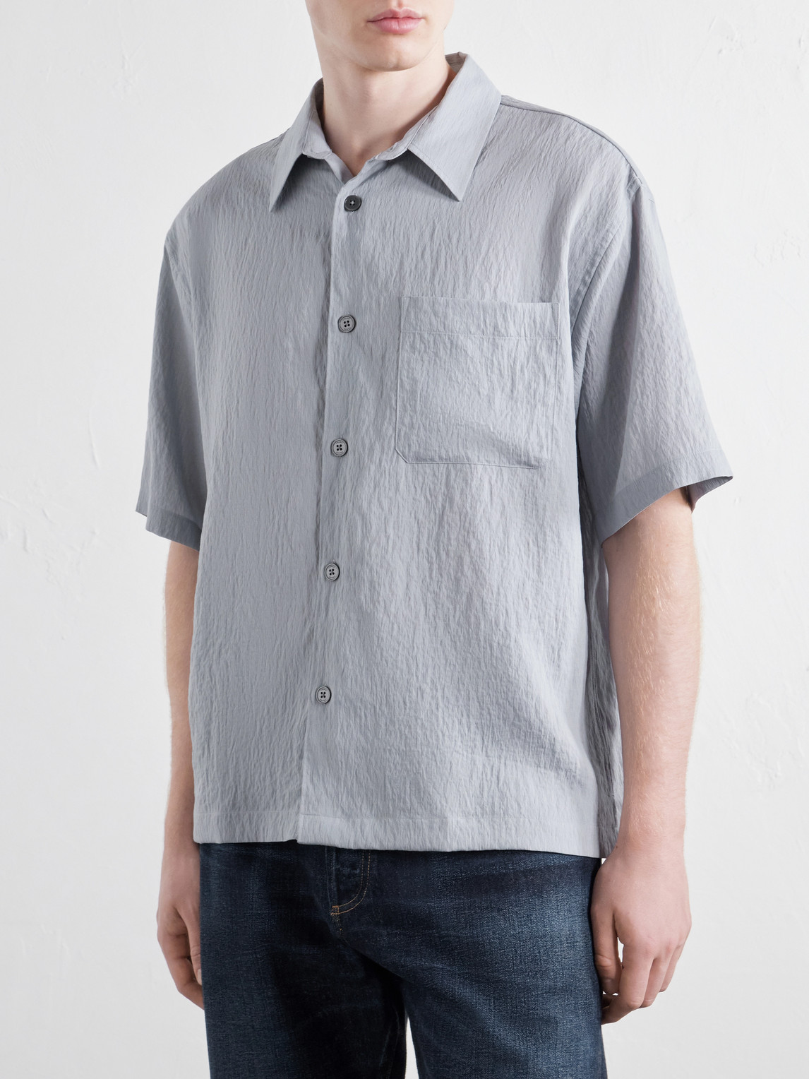 Frame Striped Shell Shirt In Multi