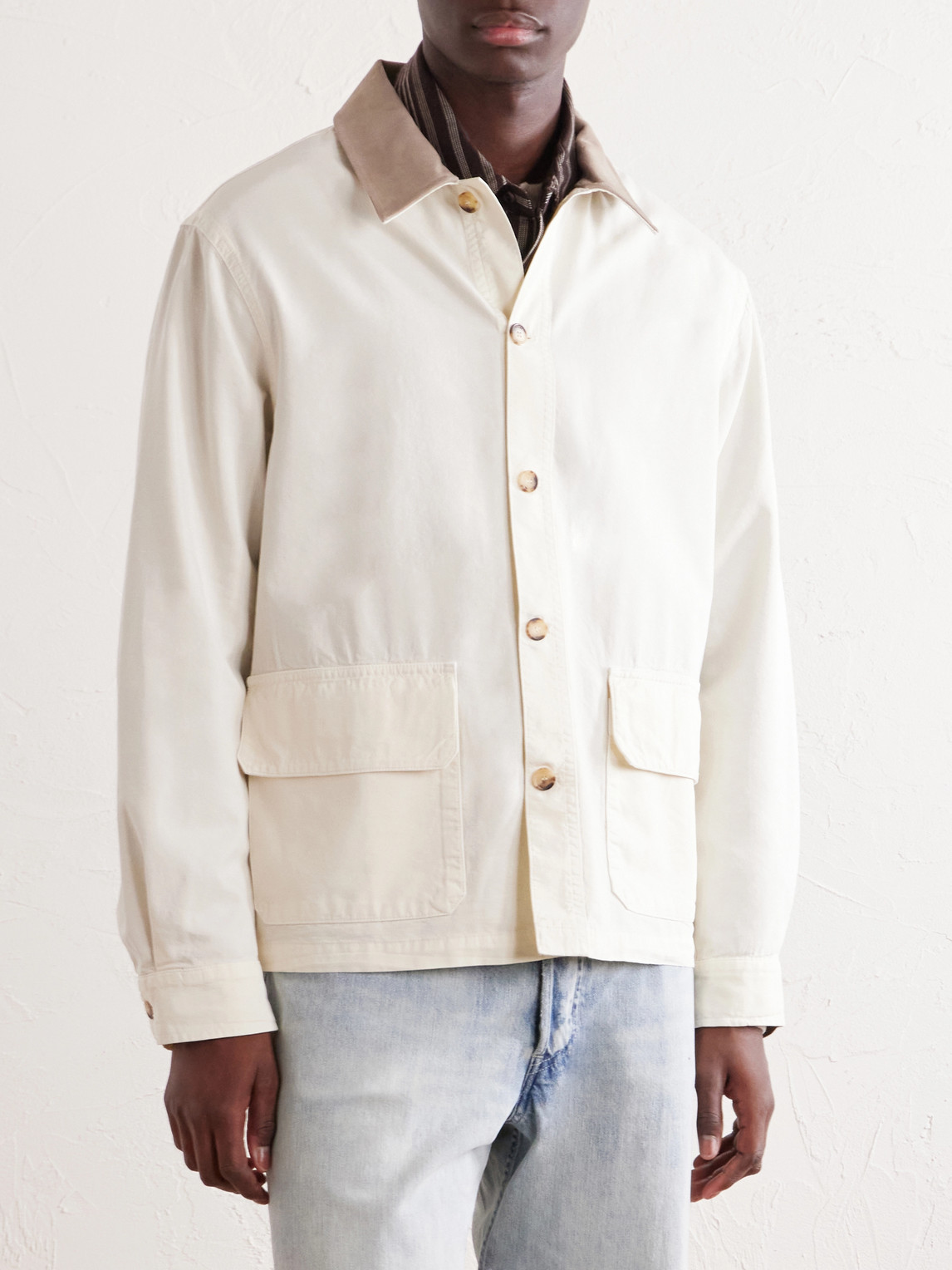 Frame Suede-Trimmed Cotton-Blend Jacket - Men | Thumbnail 3 Frame Suede-Trimmed Cotton-Blend Jacket - Men | Thumbnail 3
