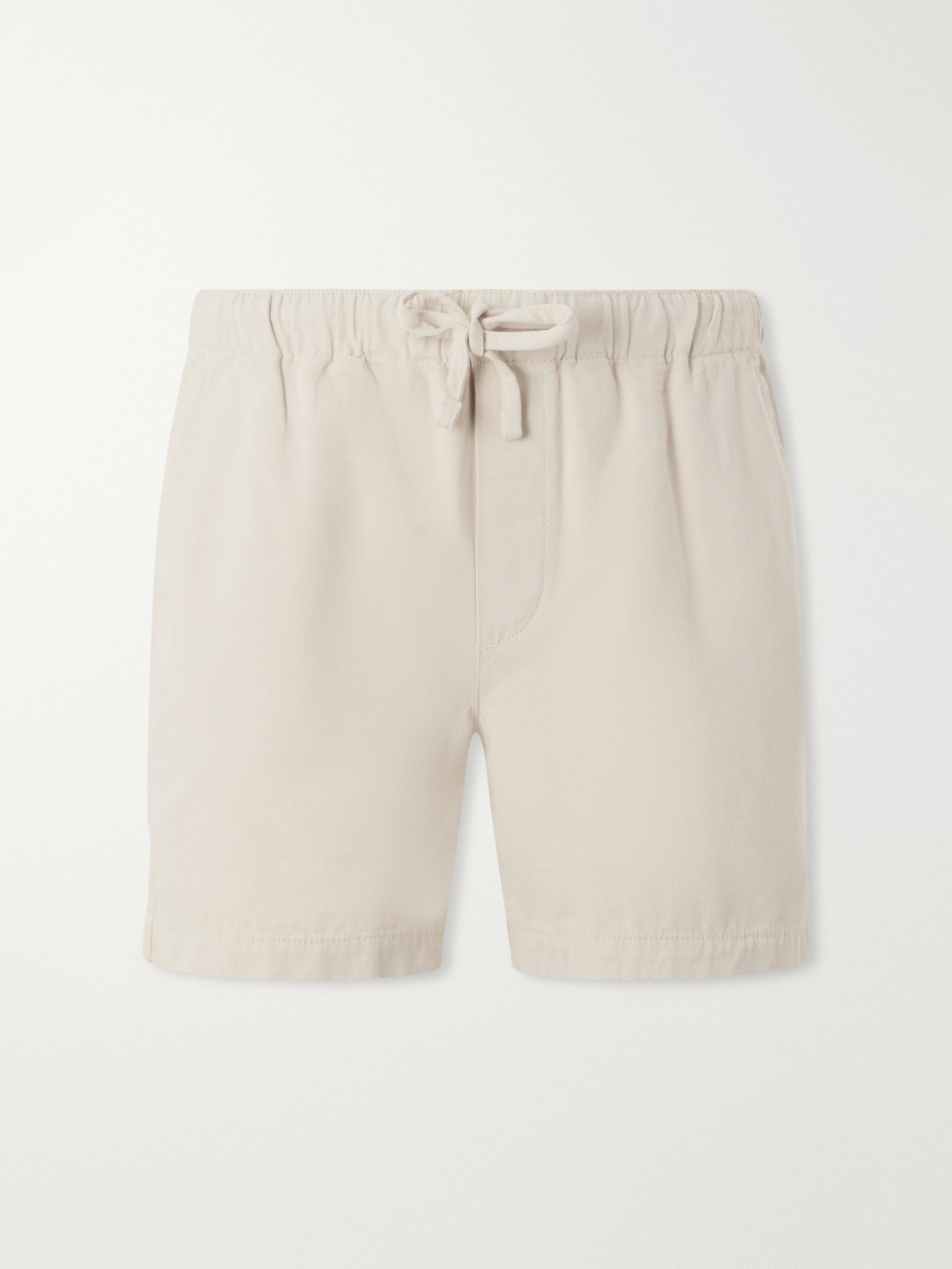 Frame Straight-leg Cotton-canvas Drawstring Shorts In Neutral