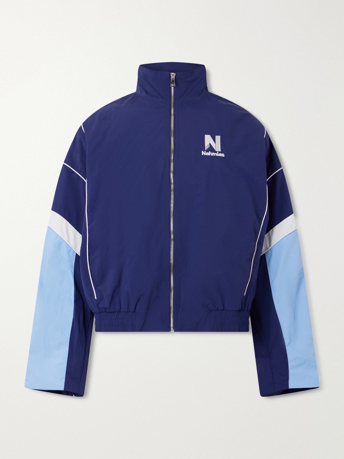 Nahmias Logo-embroidered Striped Nylon Jacket In Blue