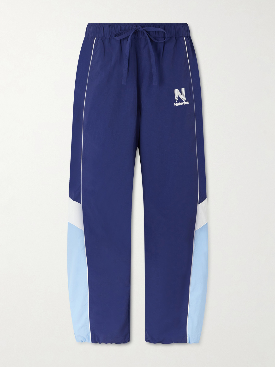 Nahmias Straight-leg Logo-embroidered Nylon Trousers In Blue