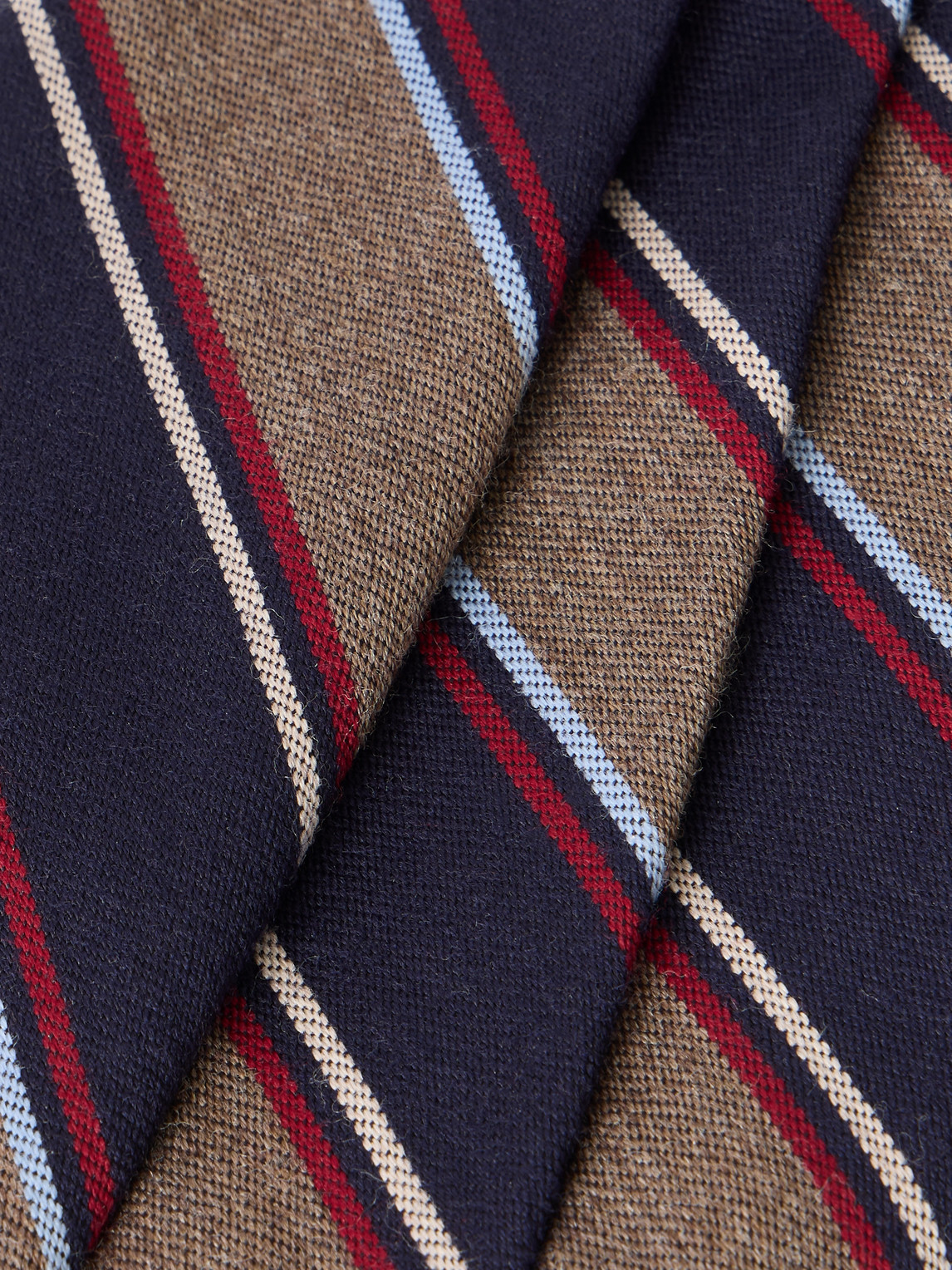 Visvim 8cm Striped Wool And Silk-blend Tie In Blue