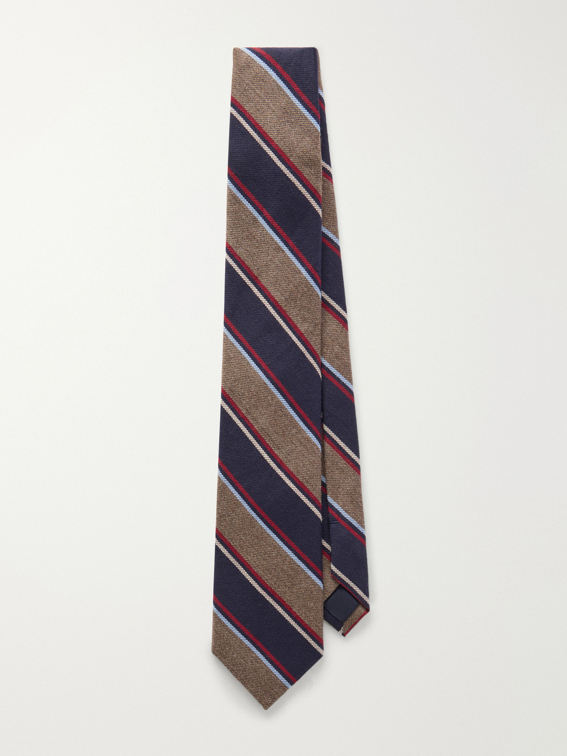 Visvim 8cm Striped Wool And Silk-blend Tie In Blue