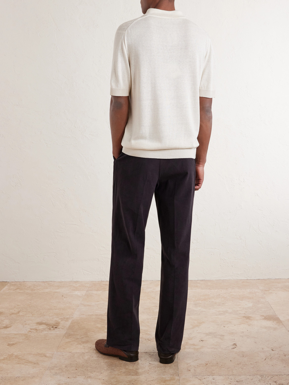 And Linen-Blend Polo Shirt