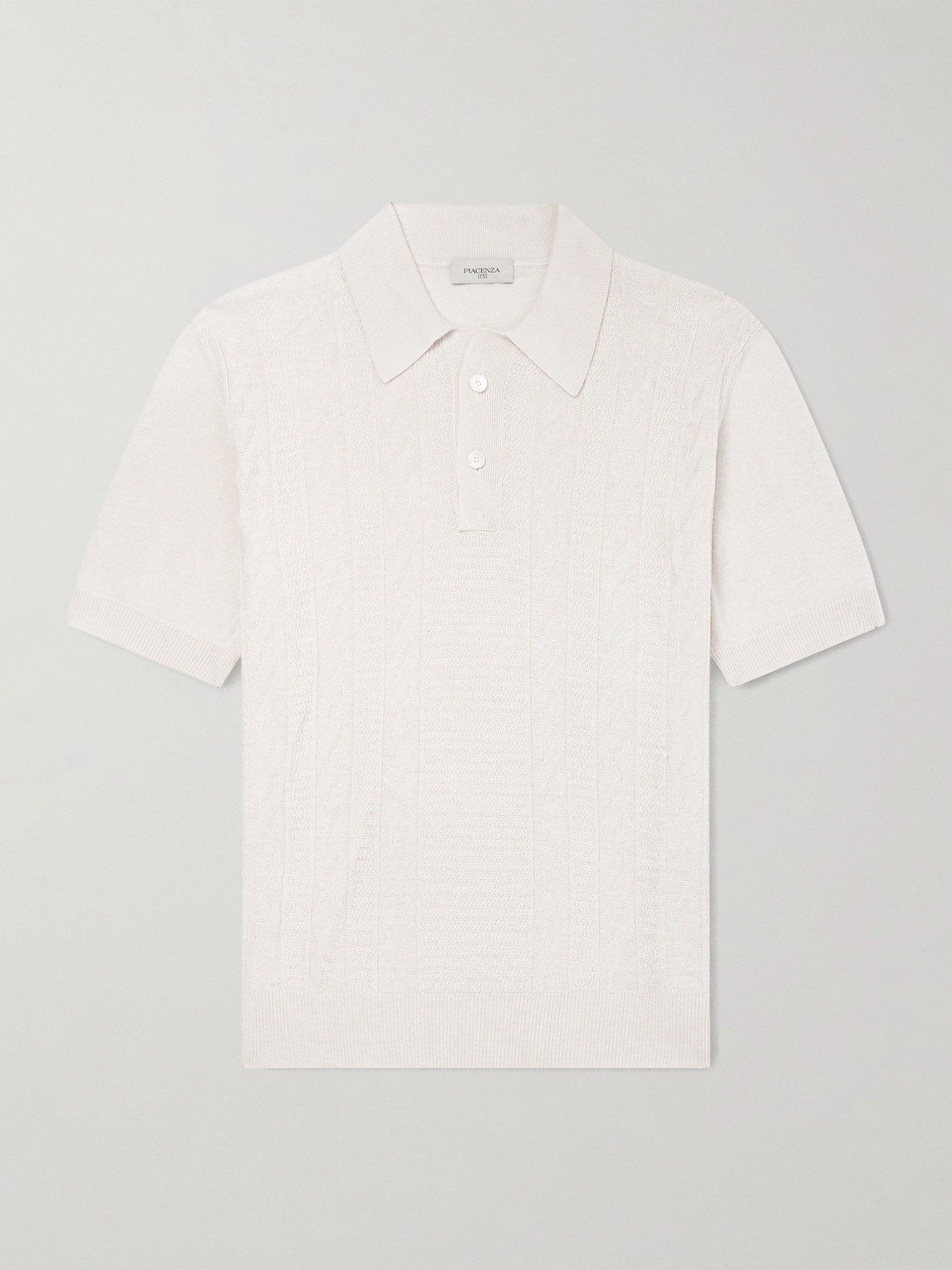 Piacenza 1733 Silk And Linen-blend Polo Shirt In Neutral