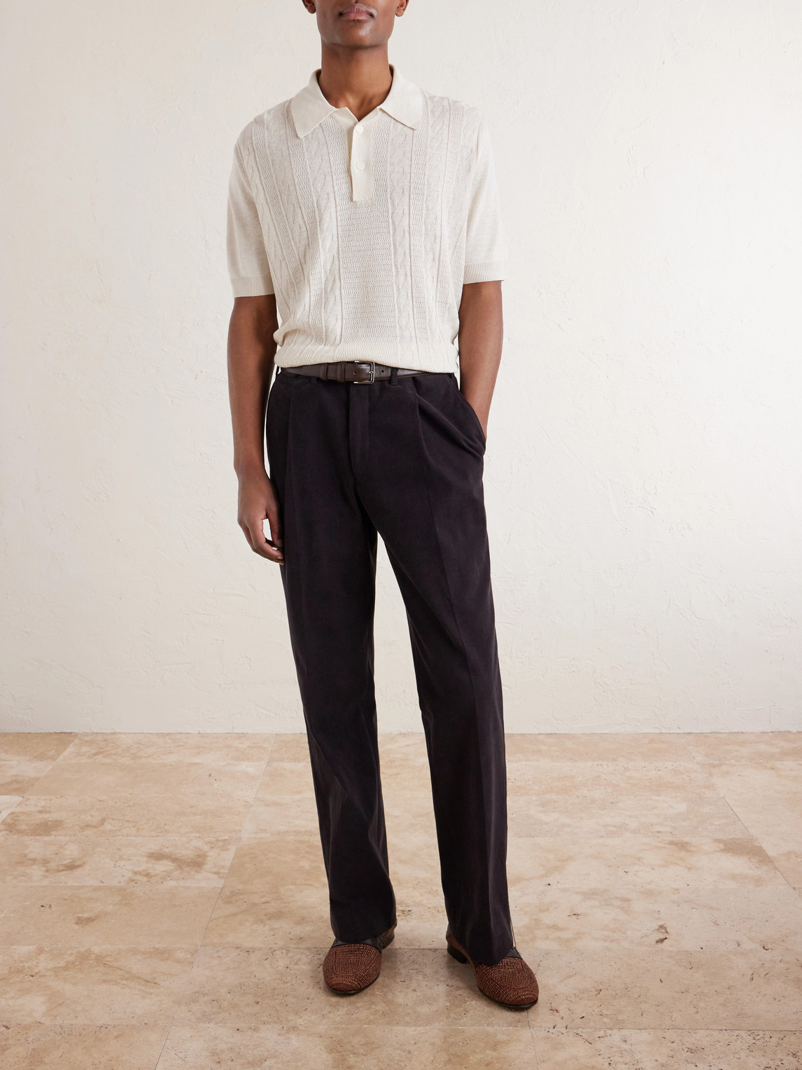 And Linen-Blend Polo Shirt
