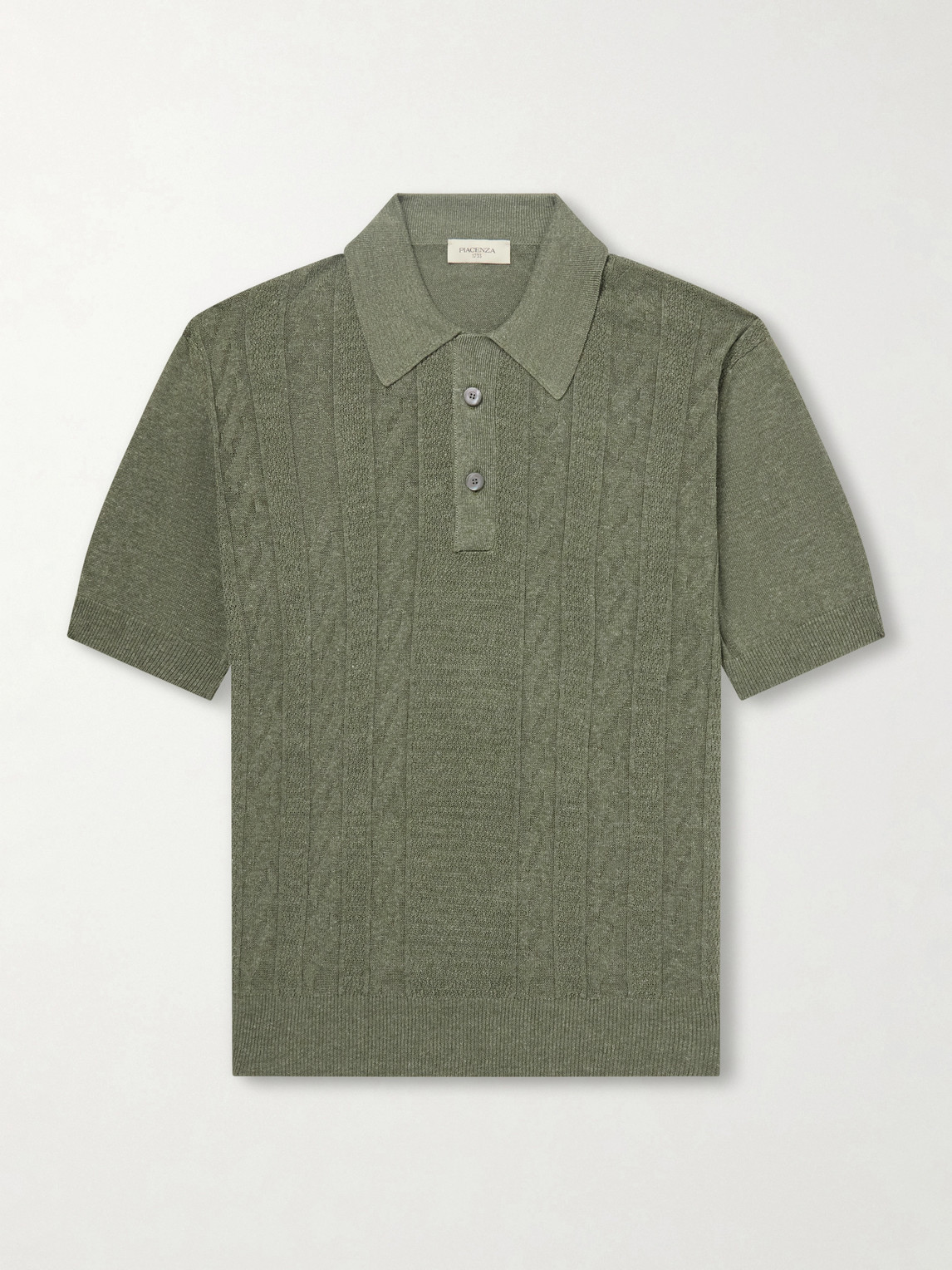 Piacenza 1733 Silk And Linen-blend Polo Shirt In Green