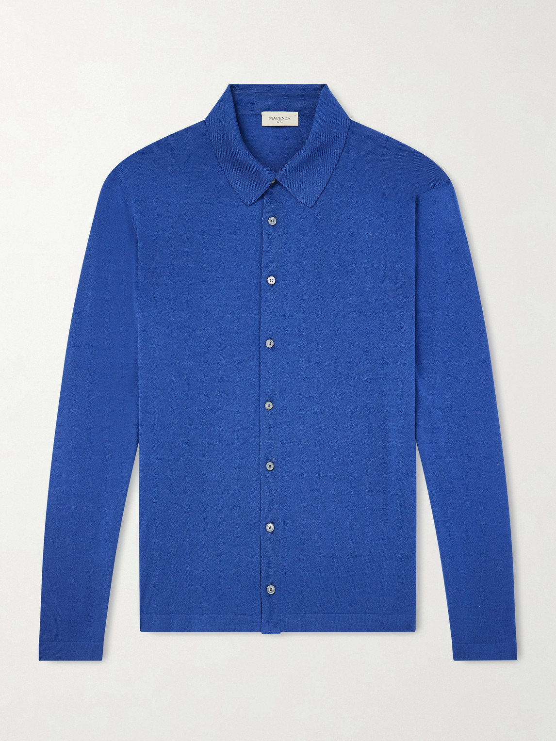 Piacenza 1733 Virgin Wool Shirt In Blue
