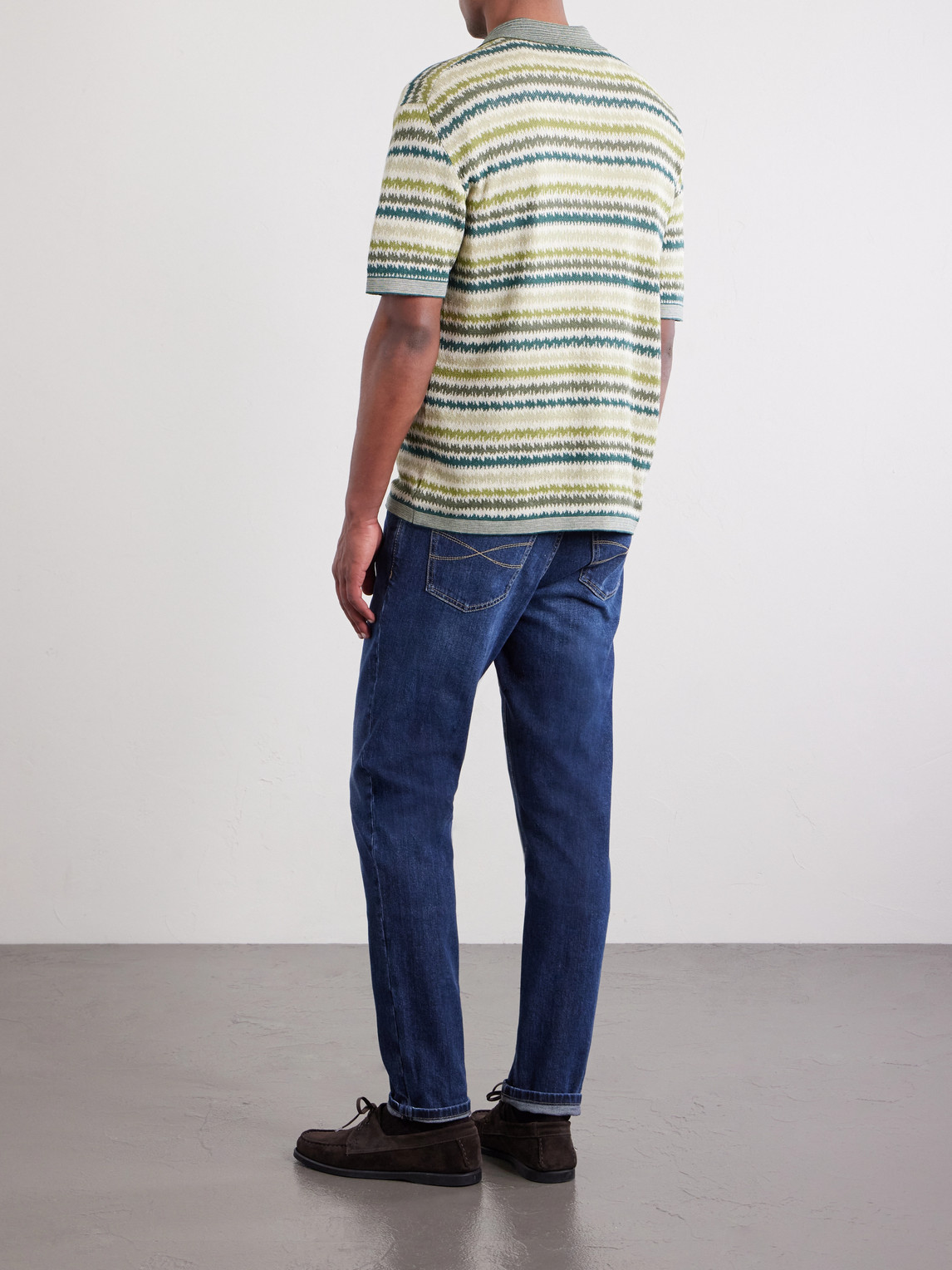 Striped Silk And Linen-Blend Polo Shirt