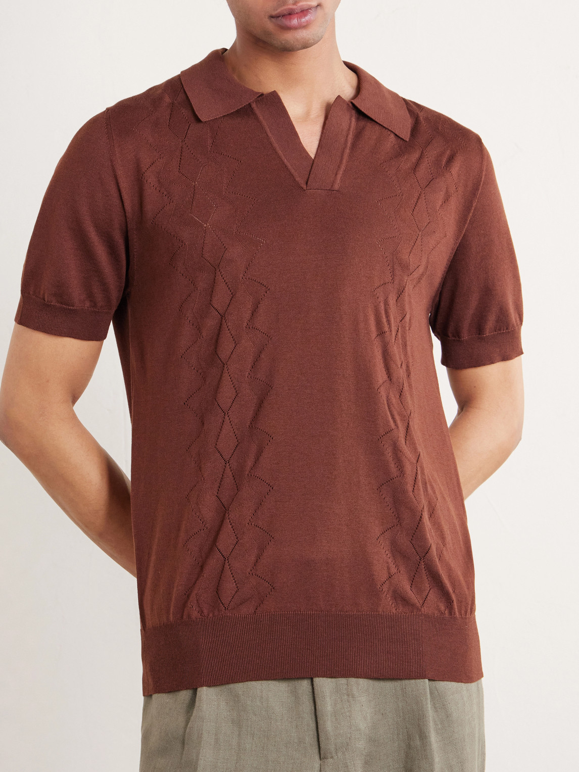 And Cotton-Blend Polo Shirt
