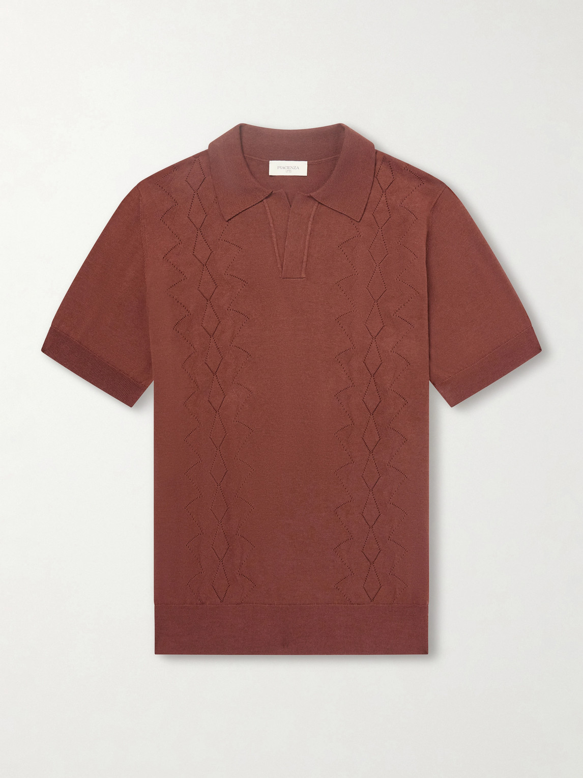 Piacenza 1733 Silk And Cotton-blend Polo Shirt In Brown