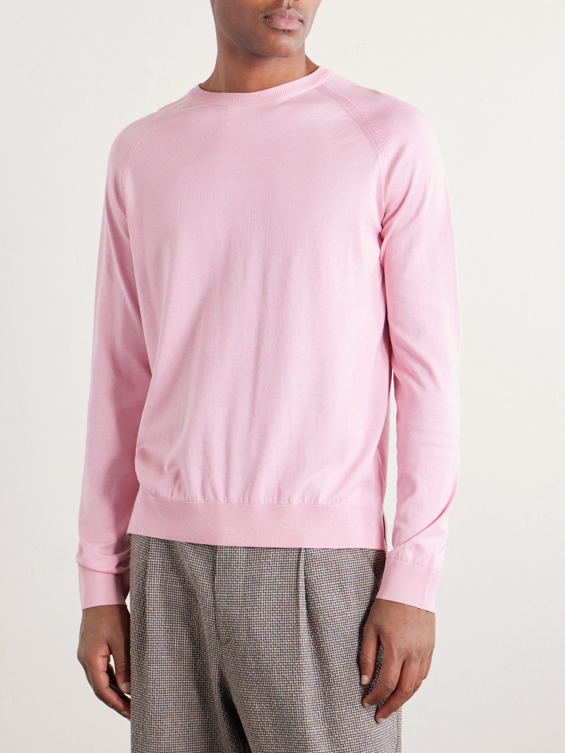  Piacenza 1733 - Cotton And Silk-blend Sweater - Men - Pink - It 48 
