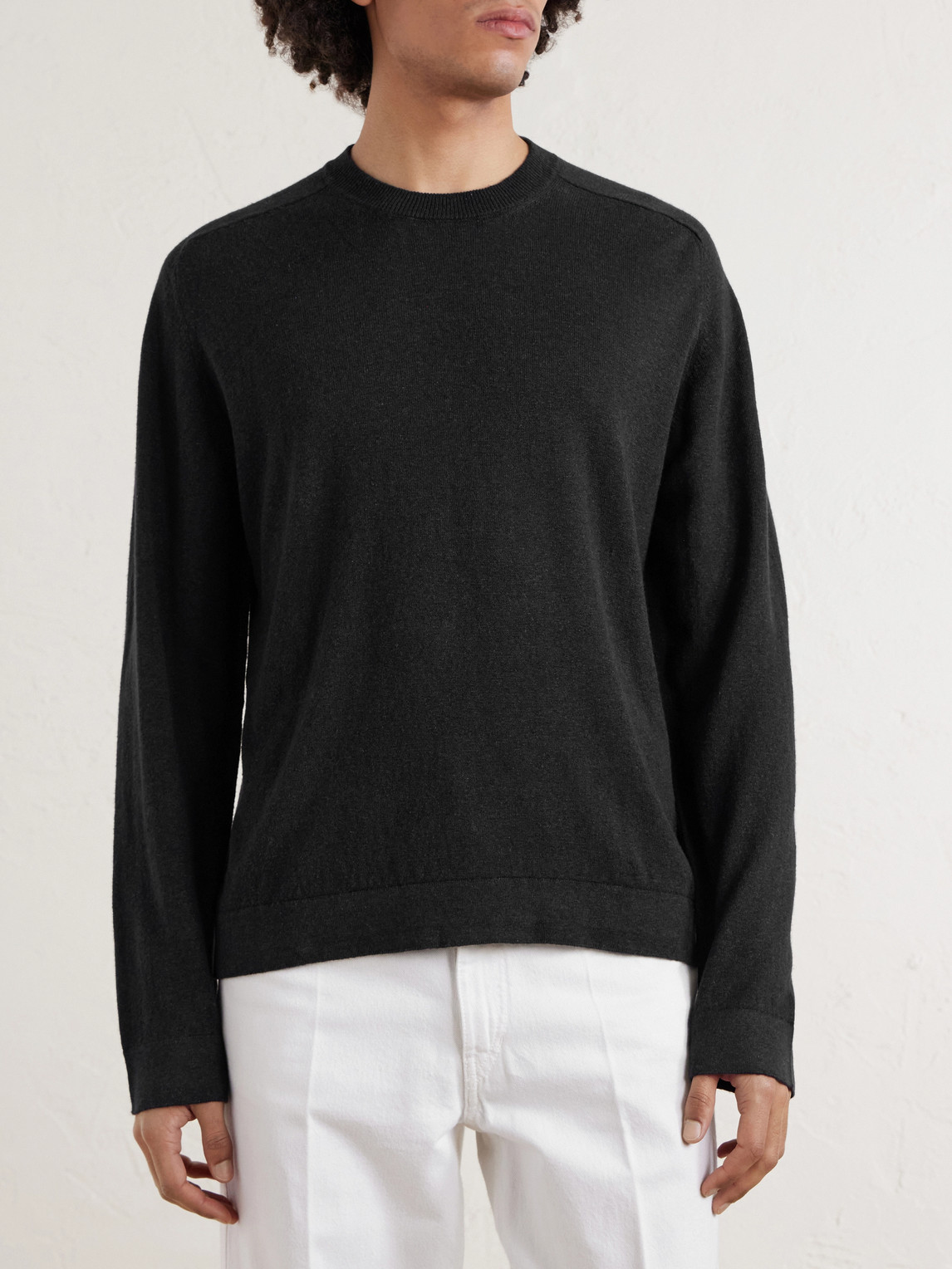  Piacenza 1733 - Cashmere And Linen-blend Sweater - Men - Black - It 46 